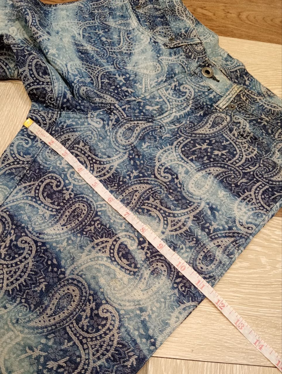 5351 POUR LES HOMMES 5351 POUR LES HOMMES JAPAN BLUE PAISLEY FLARED DENIM PANTS Size US 31 - 19 Thumbnail