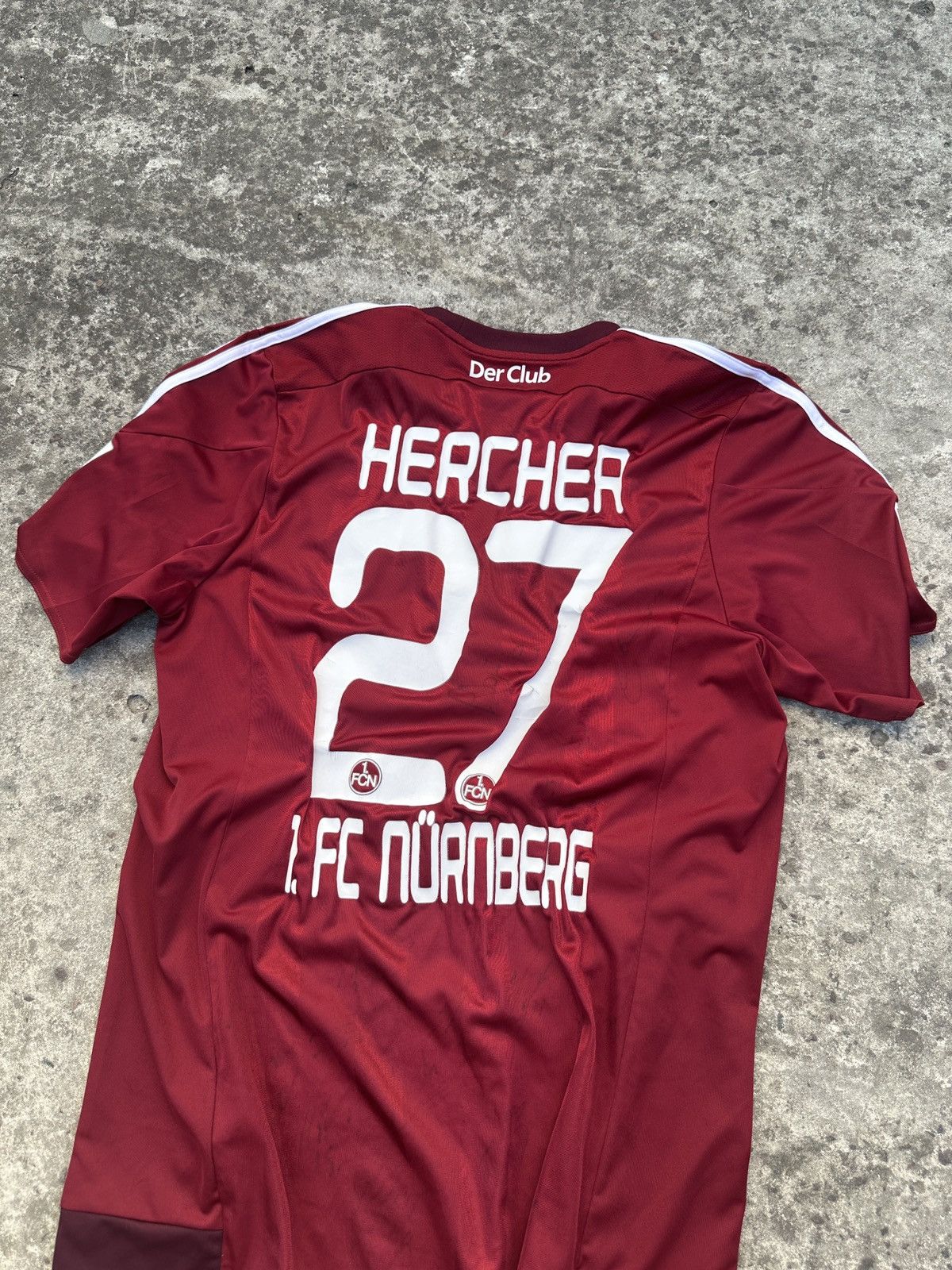 Adidas × Vintage Vintage Adidas 1.FC Nurnberg 27 Hercher Soccer Jersey L RARE Size US L / EU 52-54 / 3 - 5 Thumbnail
