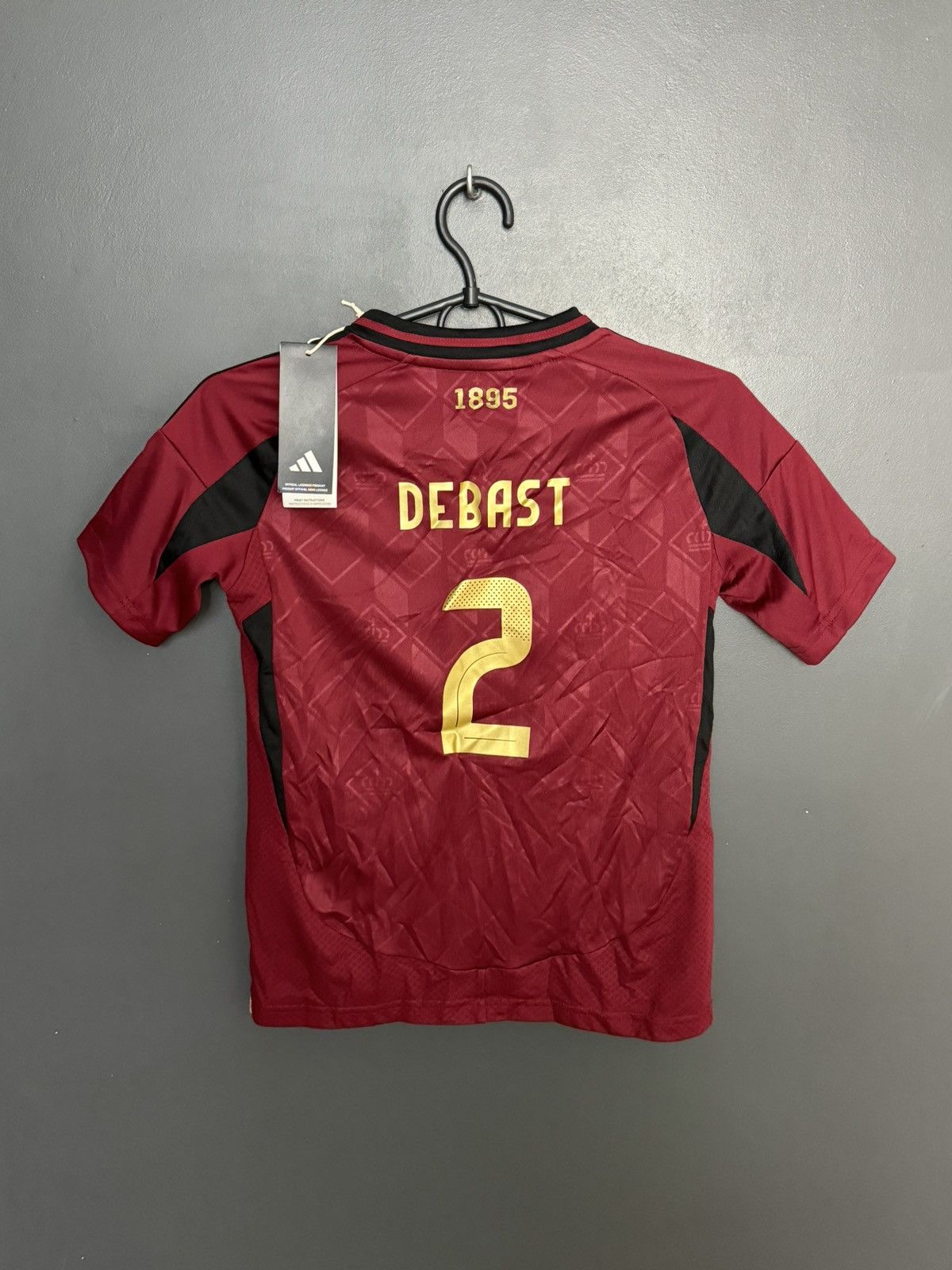 Adidas KIDS New Belgium 2024 Home Debast Football Jersey T-Shirt Size US XS / EU 42 / 0 - 1 Thumbnail