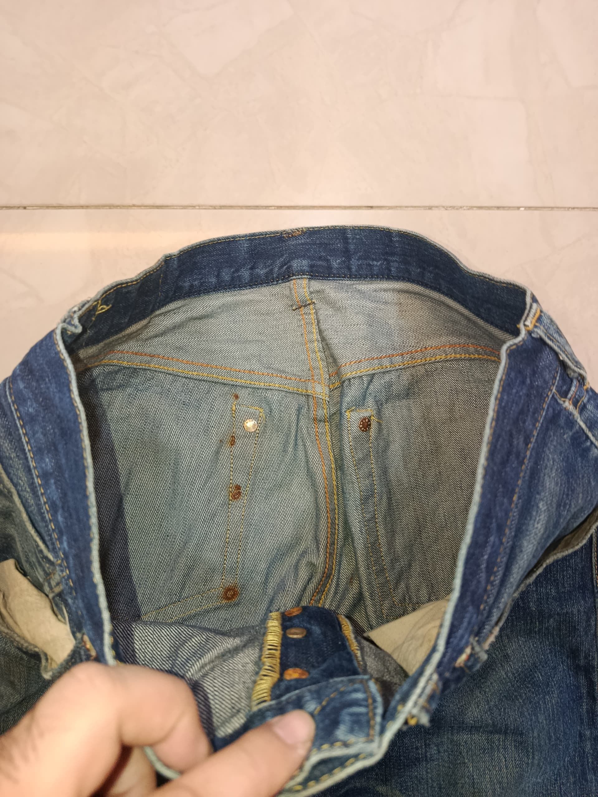 Levi's DISTRESSED LEVIS S501XX #555 BIG E SELVEDGE DENIM Size US 36 / EU 52 - 8 Thumbnail