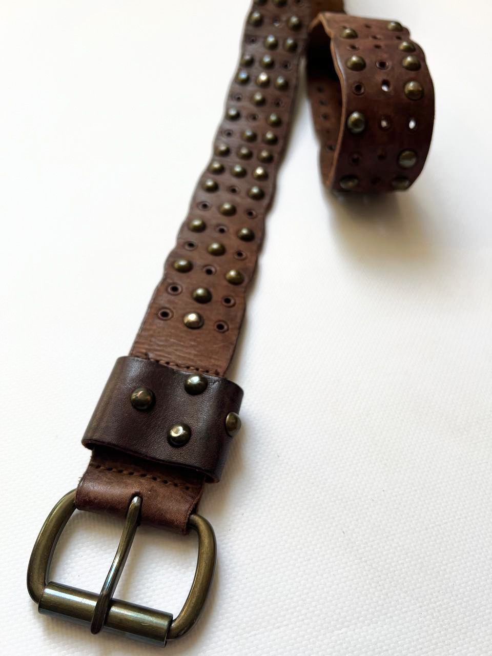 Diesel archive Diesel crazy leather studded punk logo rivet belt Size ONE SIZE - 3 Thumbnail