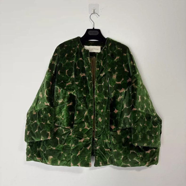 Dries Van Noten DRIES VAN NOTEN Green pattern coat Size S / US 4 / IT 40 - 1 Thumbnail