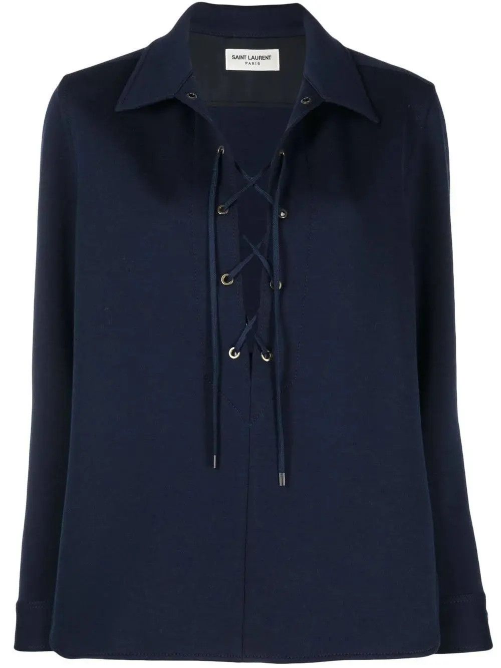 Saint Laurent Paris o1s1wg111124 Overshirt In Jersey in Blue Size M / US 6-8 / IT 42-44 - 1 Thumbnail