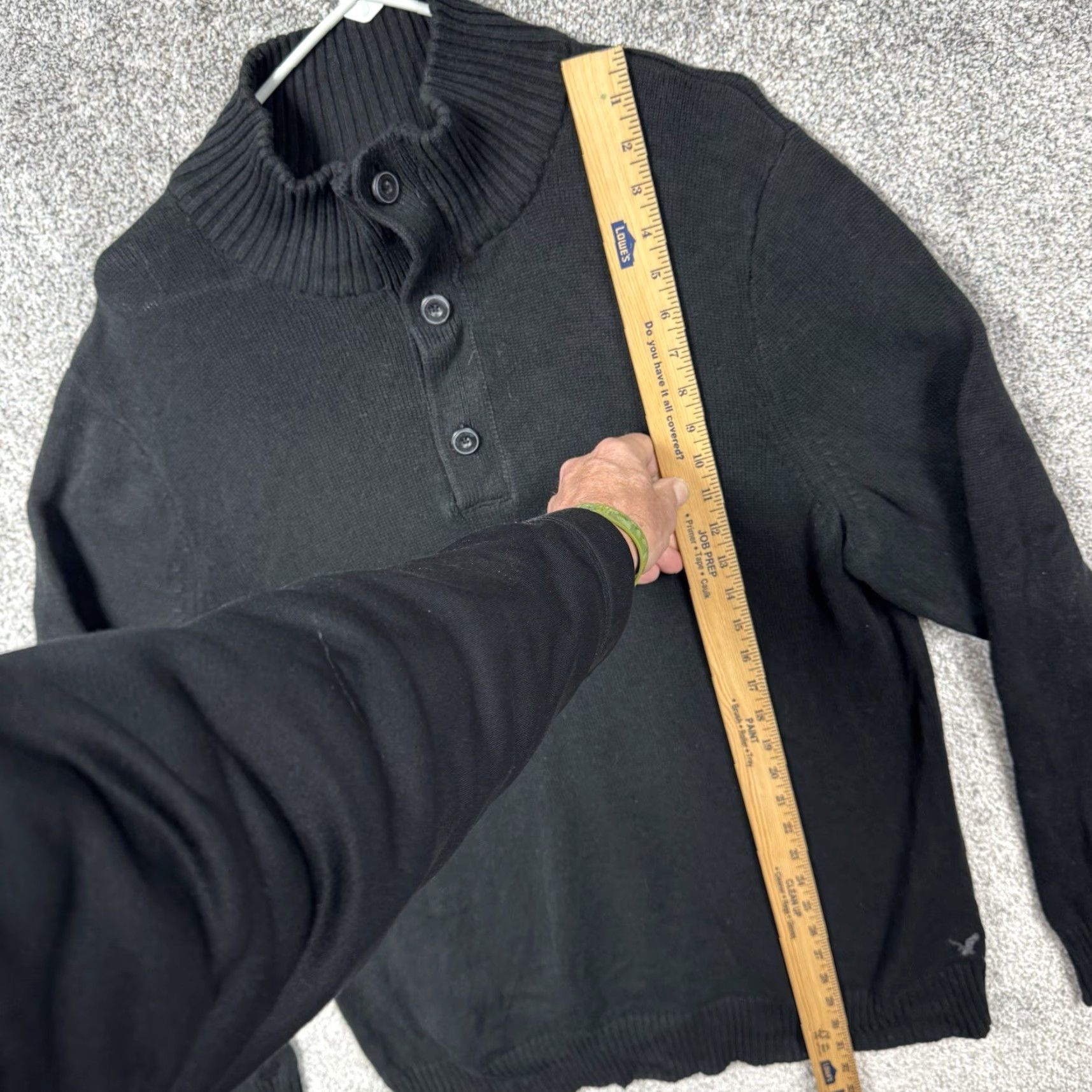American Eagle Outfitters American Eagle Outfitters Sweater Men 2XL Black 100% Cotton Knit Pullover Long Sleeve Mock Neck Grandpacore Cozy Dark Academia Mens Size US XXL / EU 58 / 5 - 5 Thumbnail