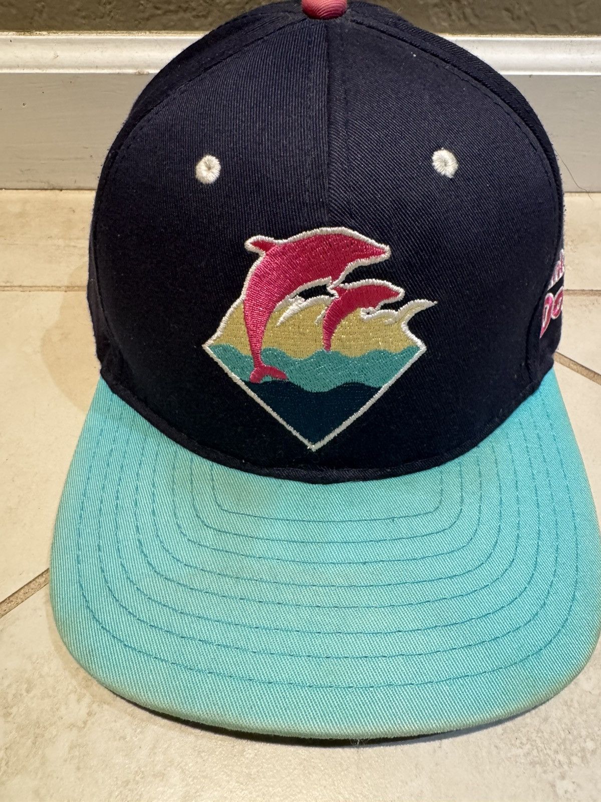 Pink Dolphin Pink Dolphin Logo Snapback Blue Teal Pink Embroidered Size ONE SIZE - 3 Thumbnail