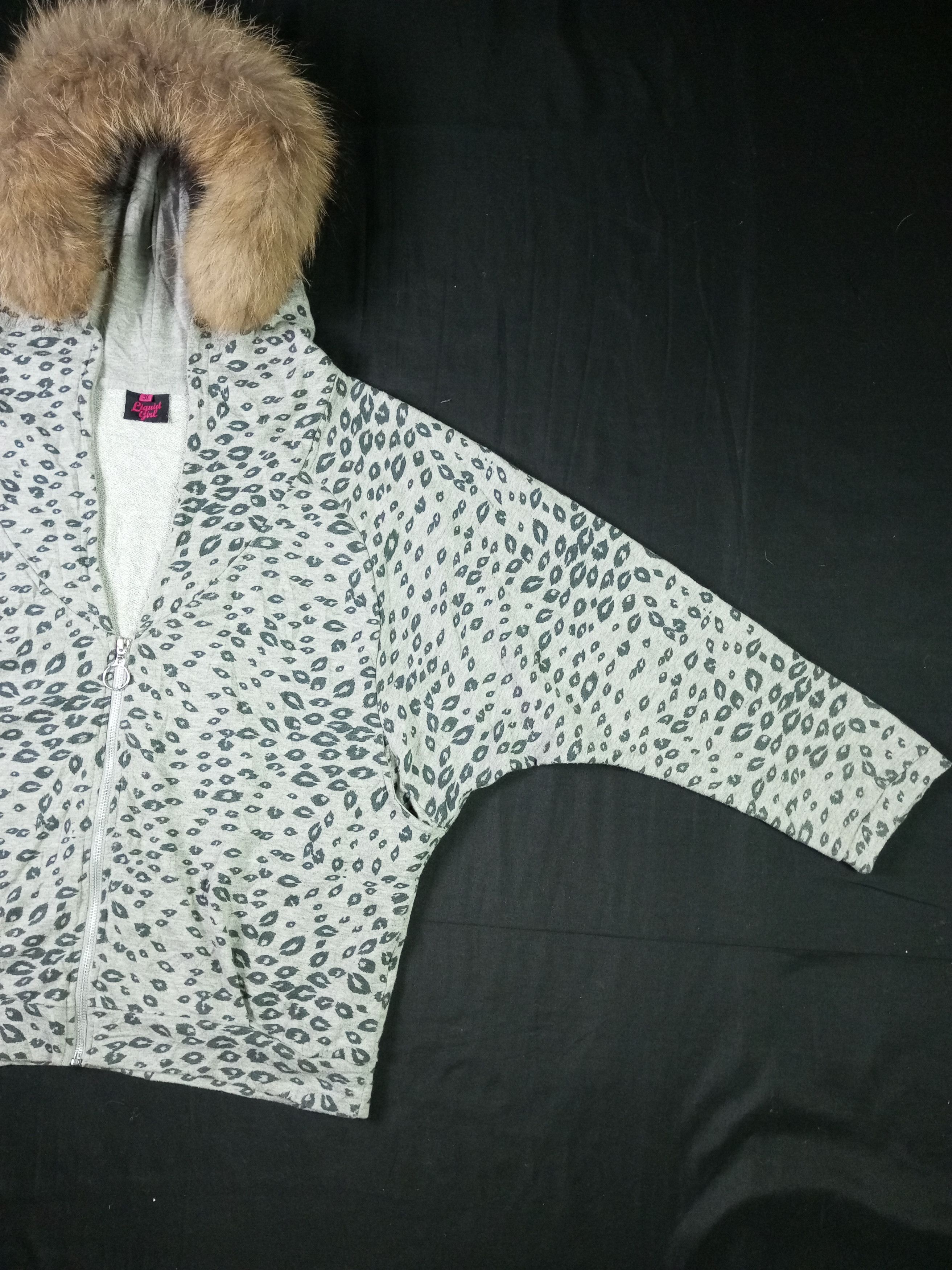 If Six Was Nine Liquid Girl leopard Bat Wing Fur Hoodie Size US XXL / EU 58 / 5 - 13 Thumbnail