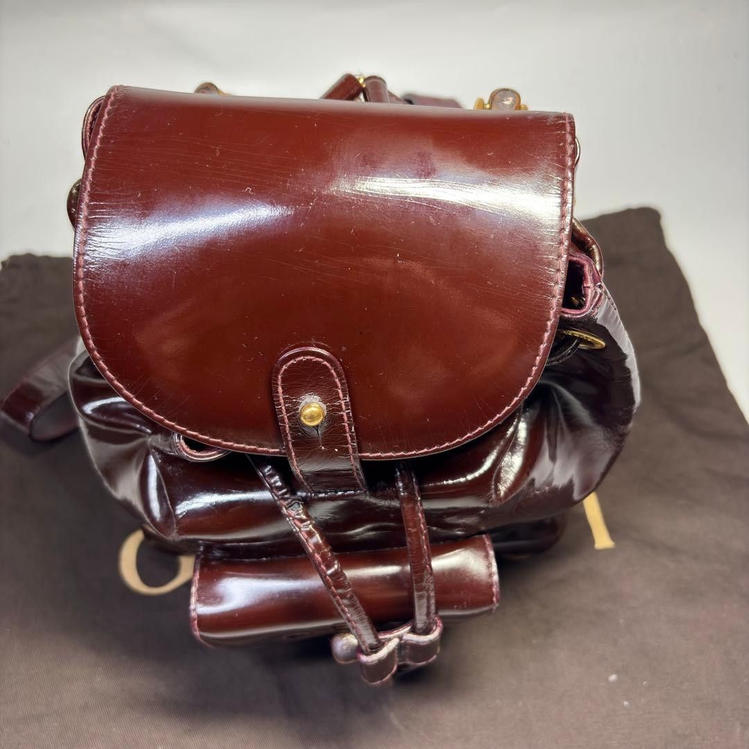 Gucci Gucci - Patent Leather Bamboo Mini Rucksack Bag Preloved Size ONE SIZE - 5 Thumbnail