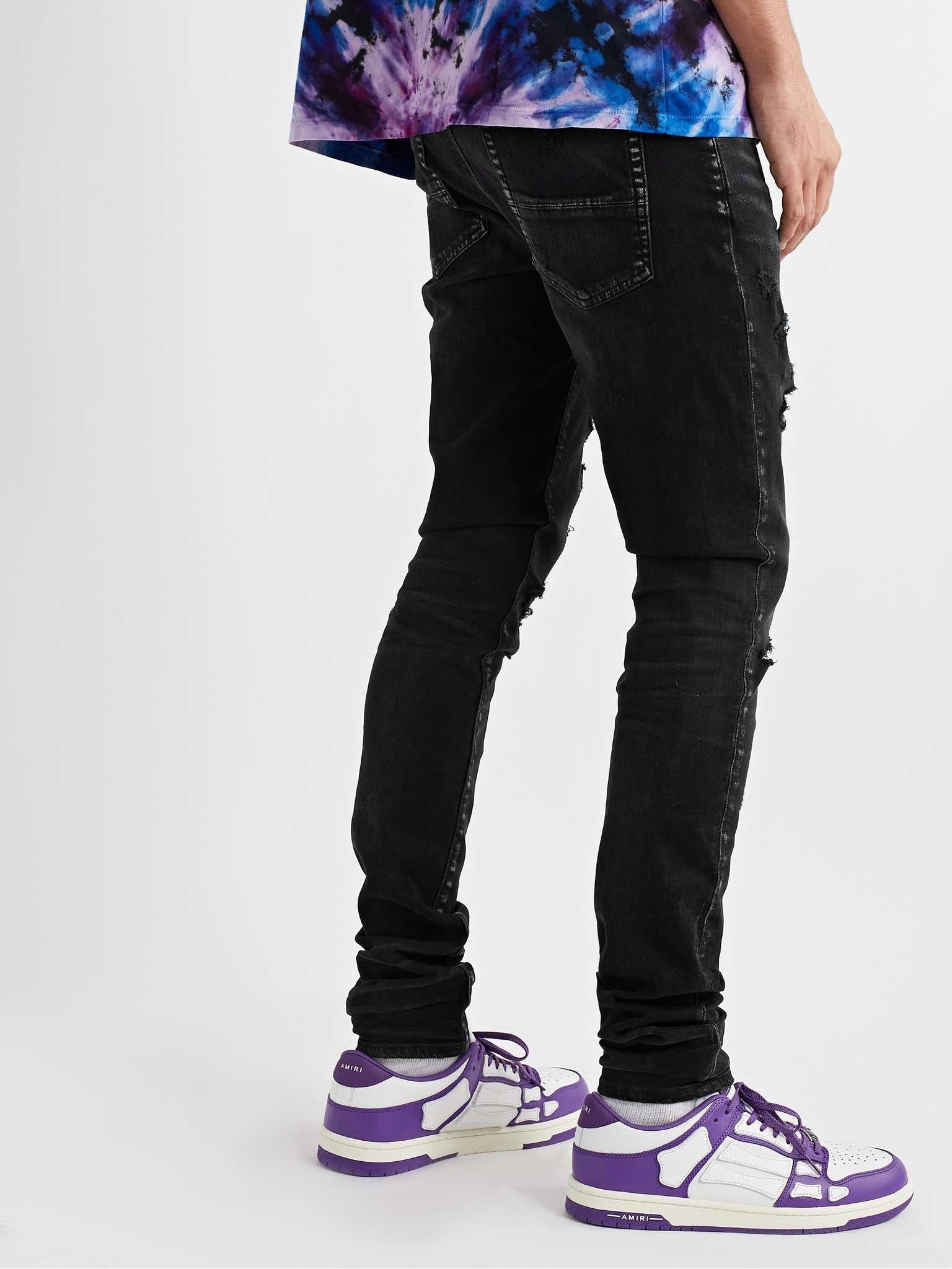 Amiri o1gr1nt0426 Thrasher Plus Aged Jeans in Black Size US 31 - 4 Thumbnail