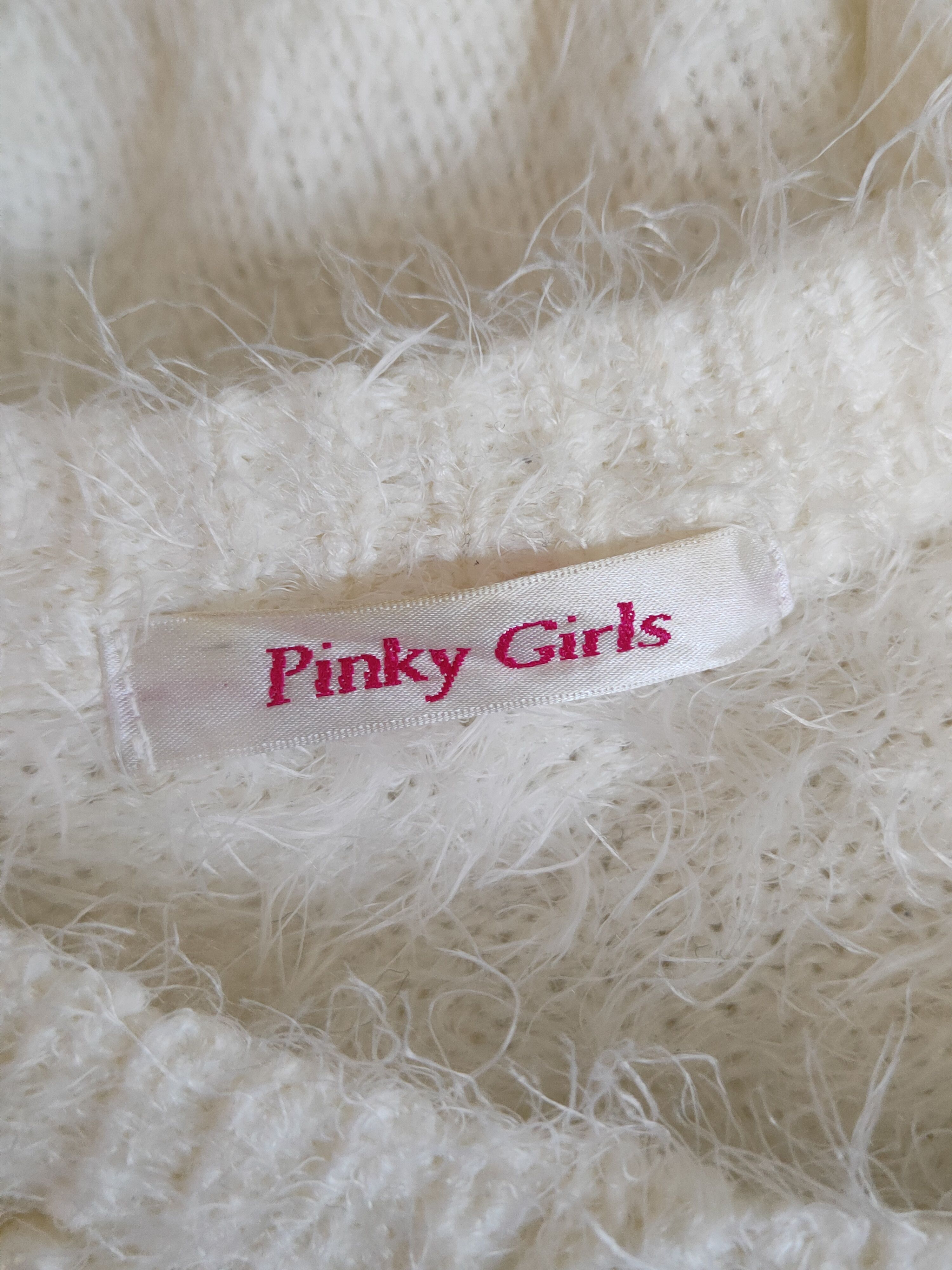 Homespun Knitwear Pinky Girls White Shag Shaggy Fur Mohair Knitwear #S1893 Size M / US 6-8 / IT 42-44 - 12 Thumbnail