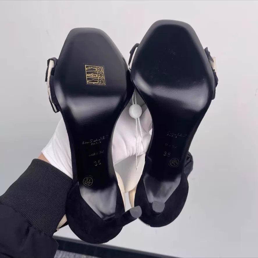 Yves Saint Laurent YSL Robin Bow Crepe Satin Cross-Strap Heel Sandal 35 Unused Size US 4.5 / IT 34.5 - 2 Thumbnail