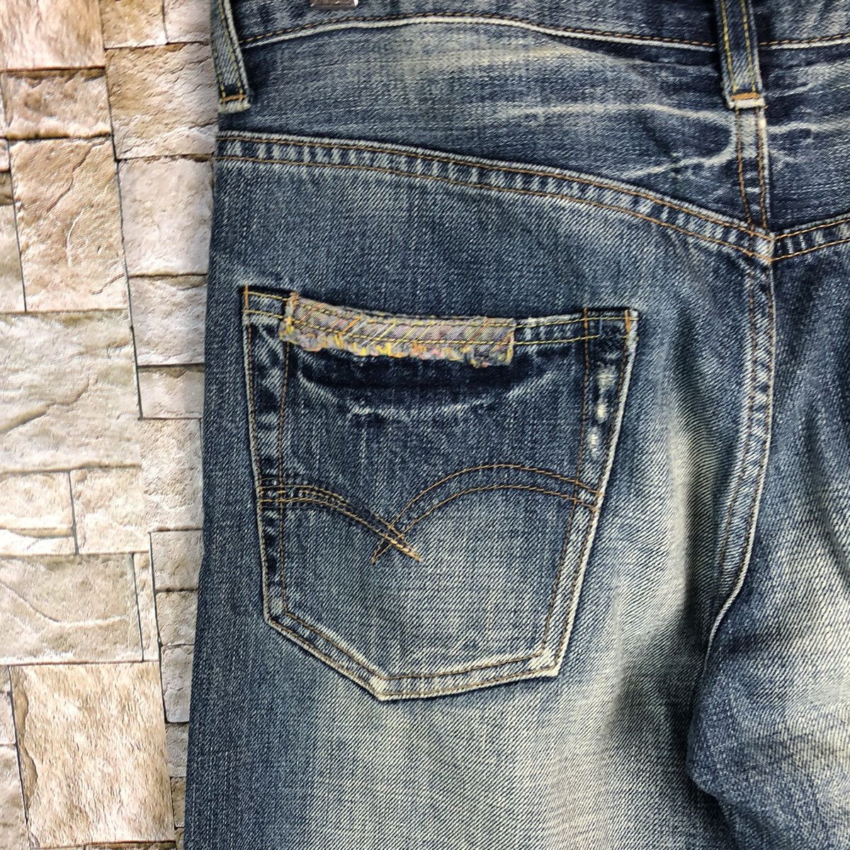 Japanese Brand Bartack Works Blue Distressed Denim Pants #A143 Size US 27 - 20 Thumbnail