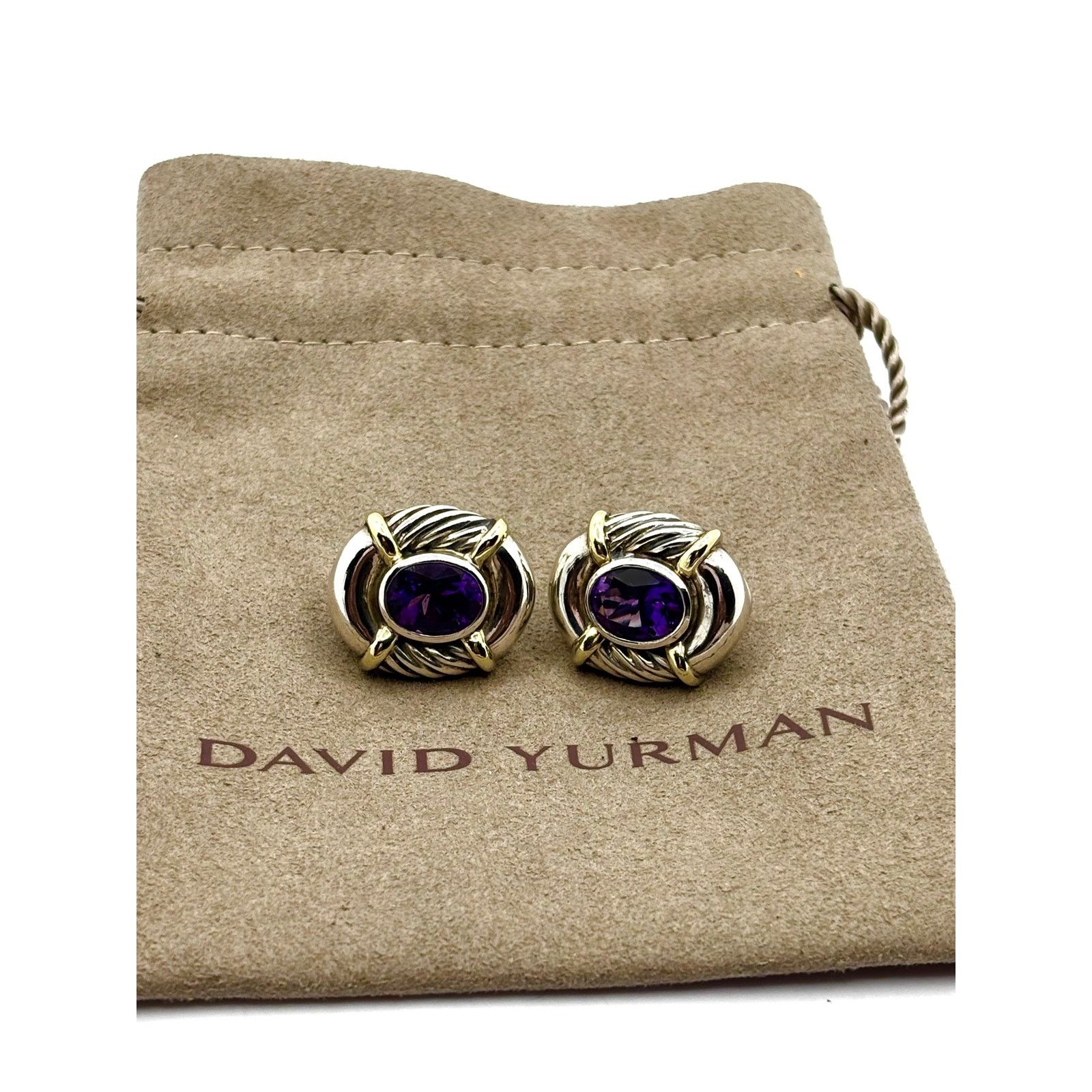 David Yurman DAVID YURMAN Oval Albion Amethyst Earrings Size ONE SIZE - 4 Thumbnail