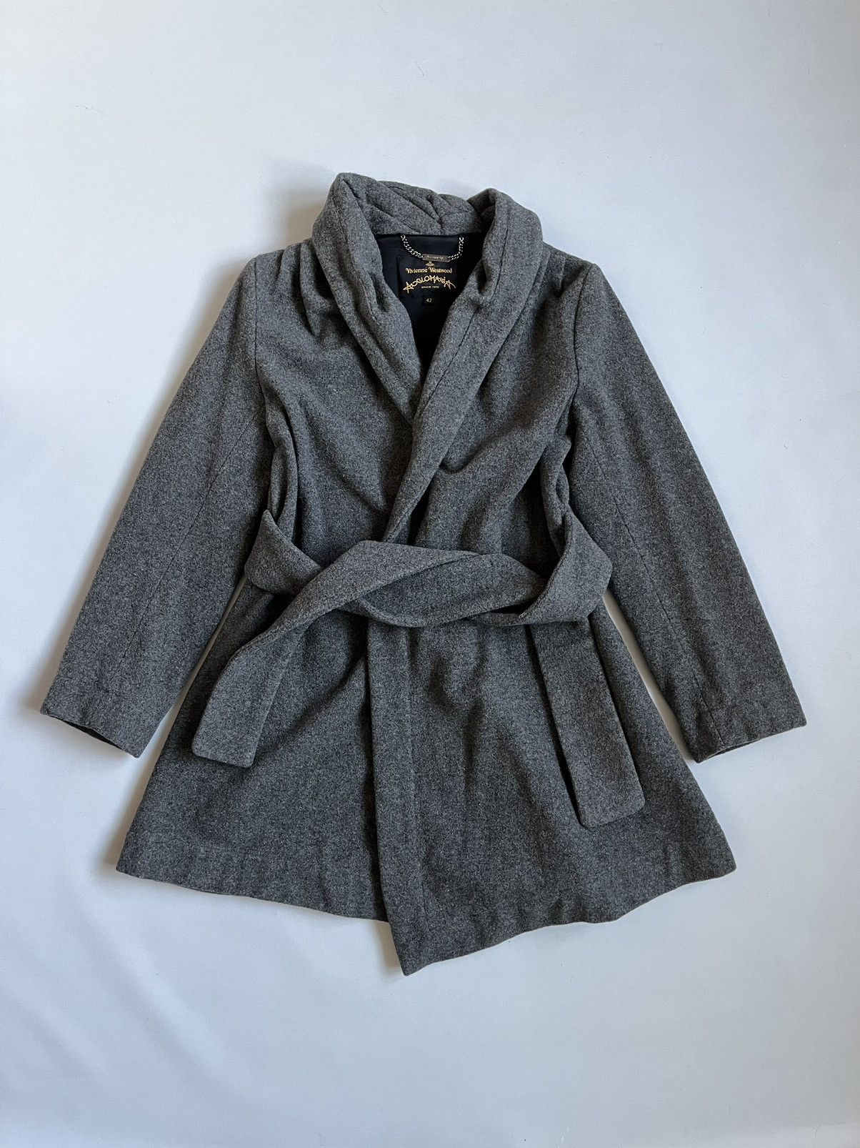 Vivienne Westwood Vivienne Westwood Anglomania Woman Grey Wool Belt Coat Size XL / US 12-14 / IT 48-50 - 1 Thumbnail