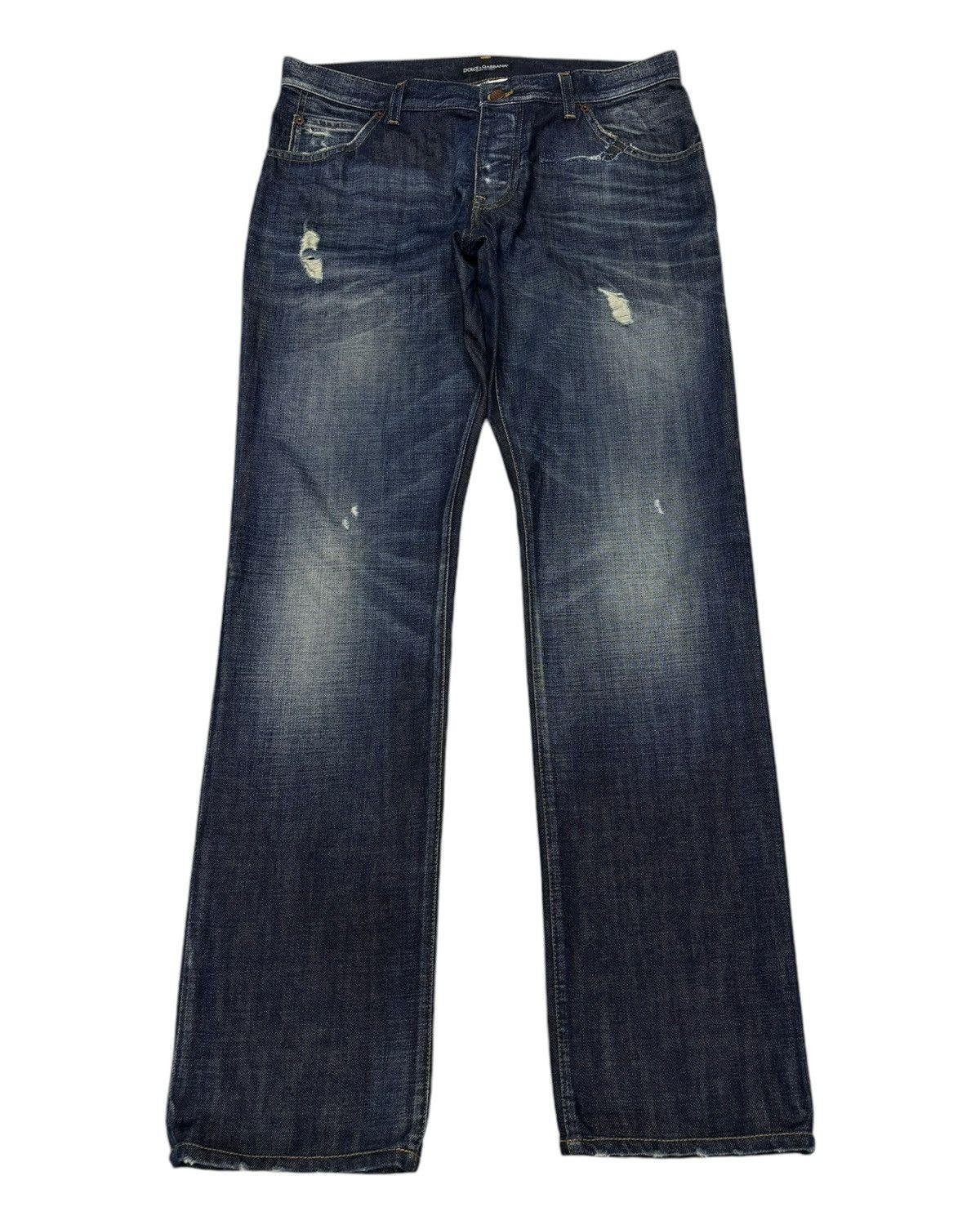 Dolce & Gabbana 🔥DOLCE & GABBANA BLUE DISTRESSED DENIM JEANS Size US 34 / EU 50 - 1 Thumbnail