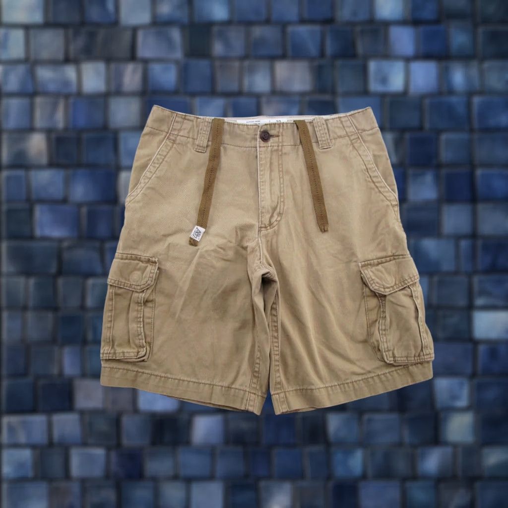 Vintage VINTAGE Aeropostale Mens Baggy Drawstring Cargo Shorts Size 32 Beige Cotton Cargo Pocket 90s Summer Mens Size US 32 / EU 48 - 1 Thumbnail