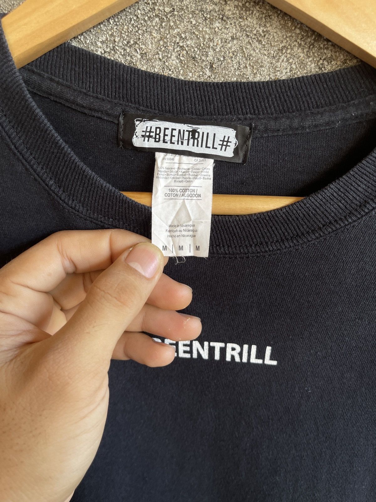 Been Trill × Hood By Air CenterLogo🔥BEEN TRILL SSUR🔥Sun Faded Black Long Sleeve Tee Size US M / EU 48-50 / 2 - 7 Thumbnail
