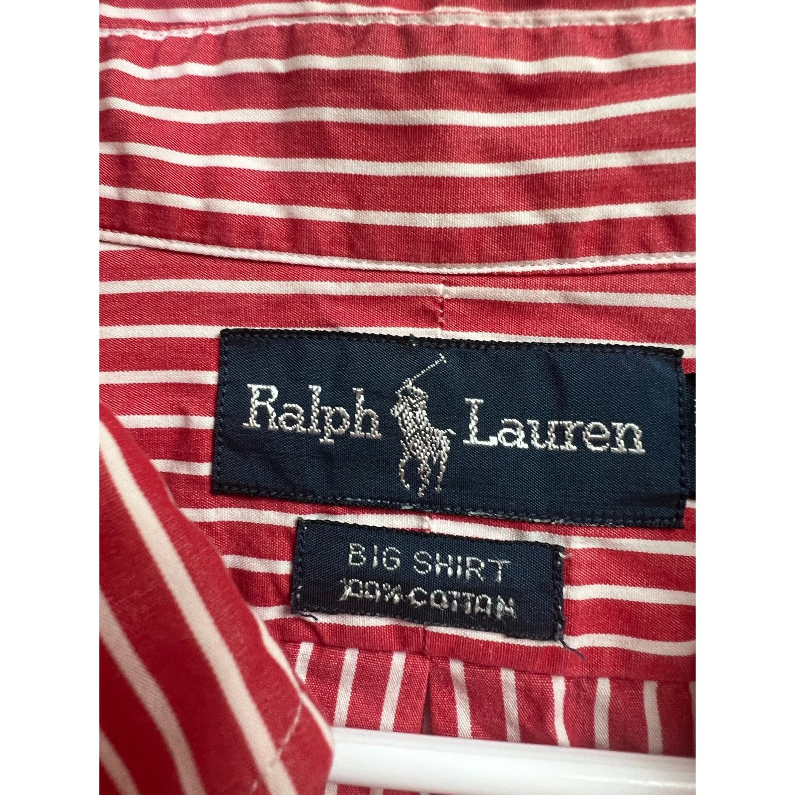 Ralph Lauren Ralph Lauren Big Shirt 100% Cotton Men's Large Red White Size US L / EU 52-54 / 3 - 2 Thumbnail