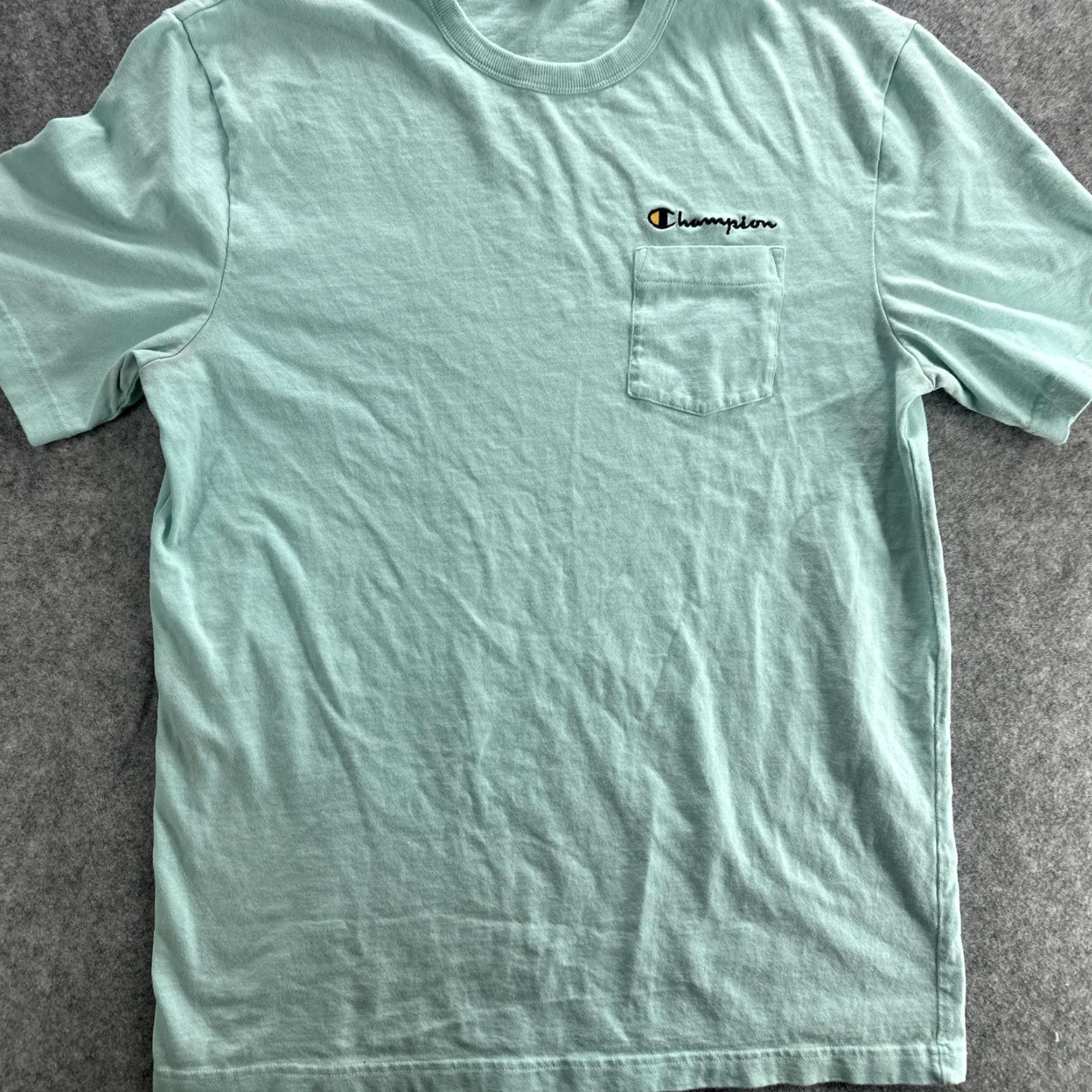 Champion Champion Shirt Mens Large Green Pocket Crewneck Short Sleeve Tee Logo Classic Sports Size US L / EU 52-54 / 3 - 3 Thumbnail