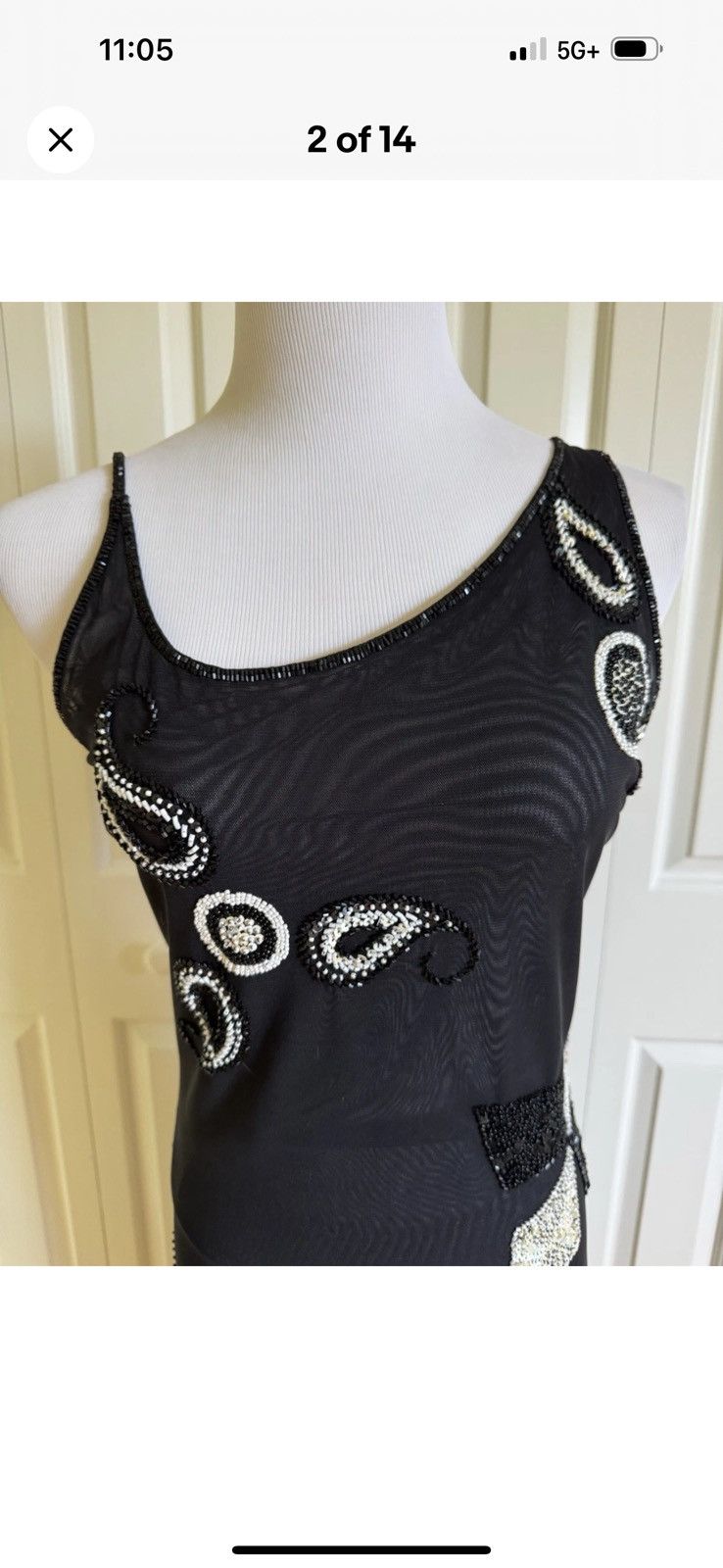 Other NOTIZIE Di Mariella Burani Black Mesh Maxi Dress 8/42 ITALY Size M / US 6-8 / IT 42-44 - 3 Thumbnail