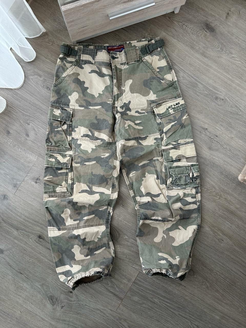 Japanese Brand × Jet Lag × Vintage Vintage Japanese Brand Camo Cargo Baggy Jet Lag Pants Size US 36 / EU 52 - 2 Thumbnail