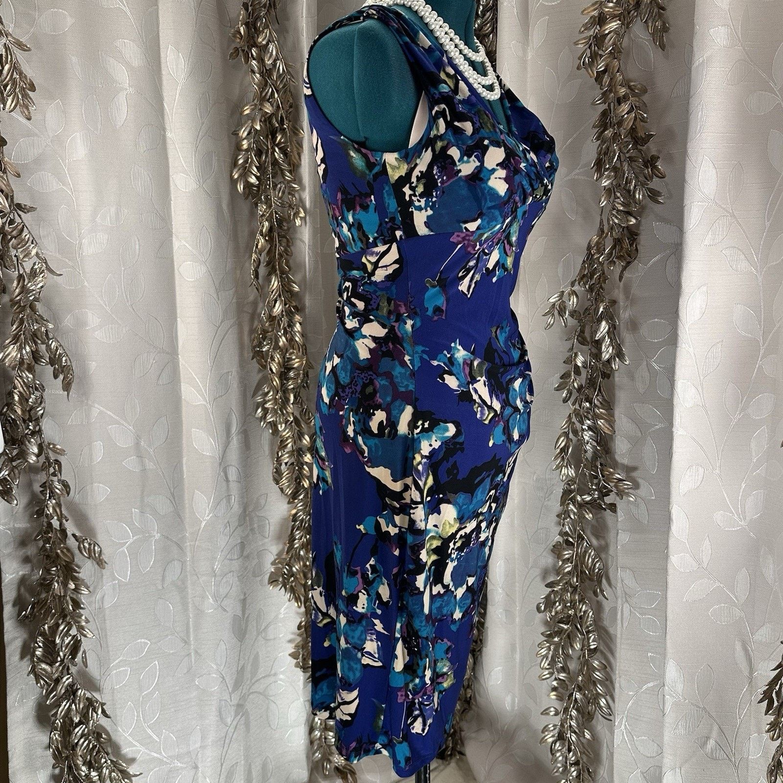 Other American Living Floral Ruched Dress 14 Sleeveless Sheath Size XL / US 12-14 / IT 48-50 - 2 Thumbnail