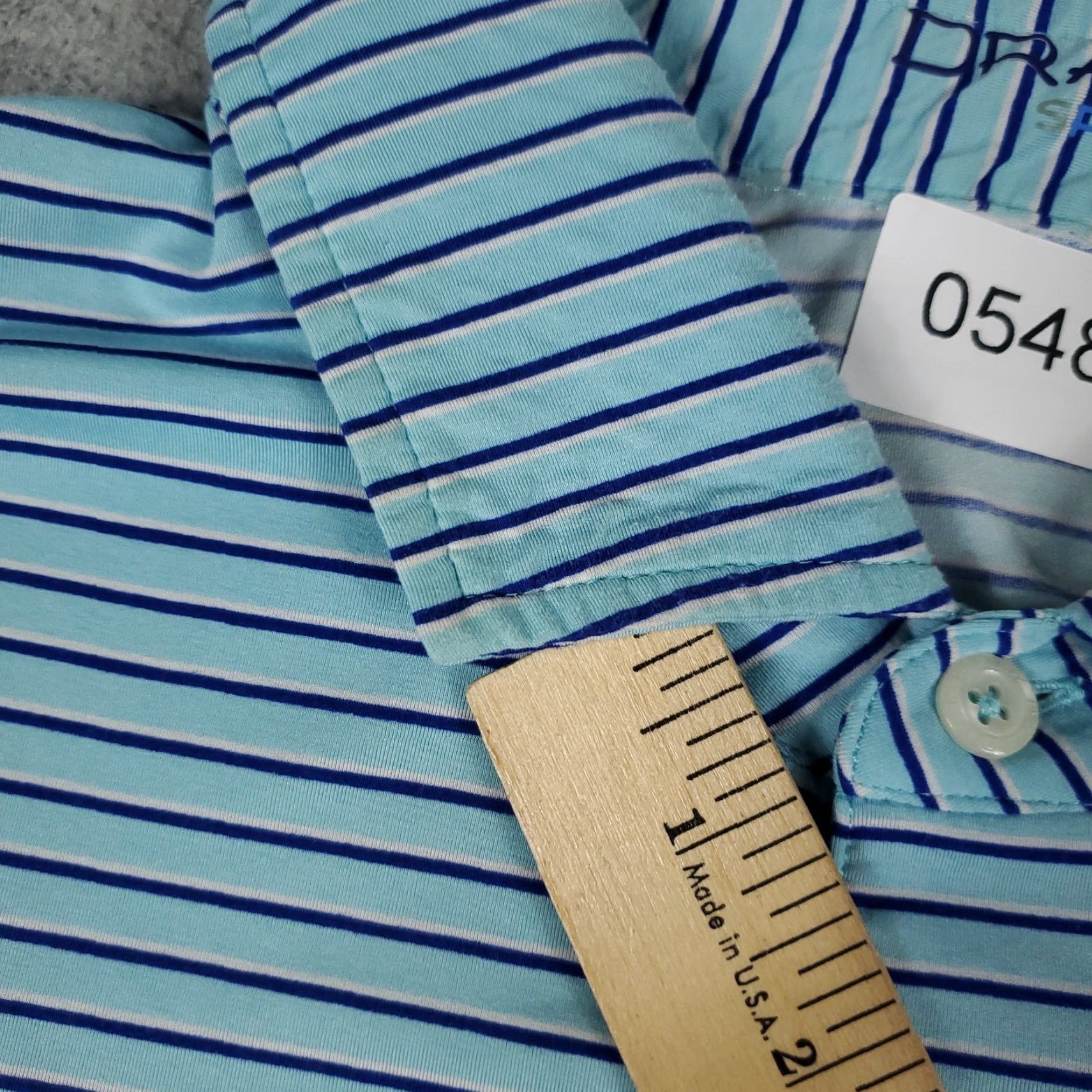 Vintage B Draddy Polo Shirt Mens L Blue Striped Short Sleeve Polo Shirt Size US L / EU 52-54 / 3 - 3 Thumbnail