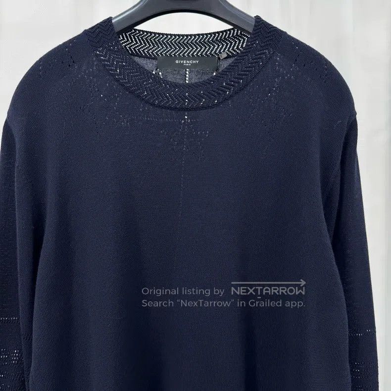 Givenchy Givenchy Deep Blue Openwork Star Knit Long Sleeve Size US M / EU 48-50 / 2 - 3 Thumbnail