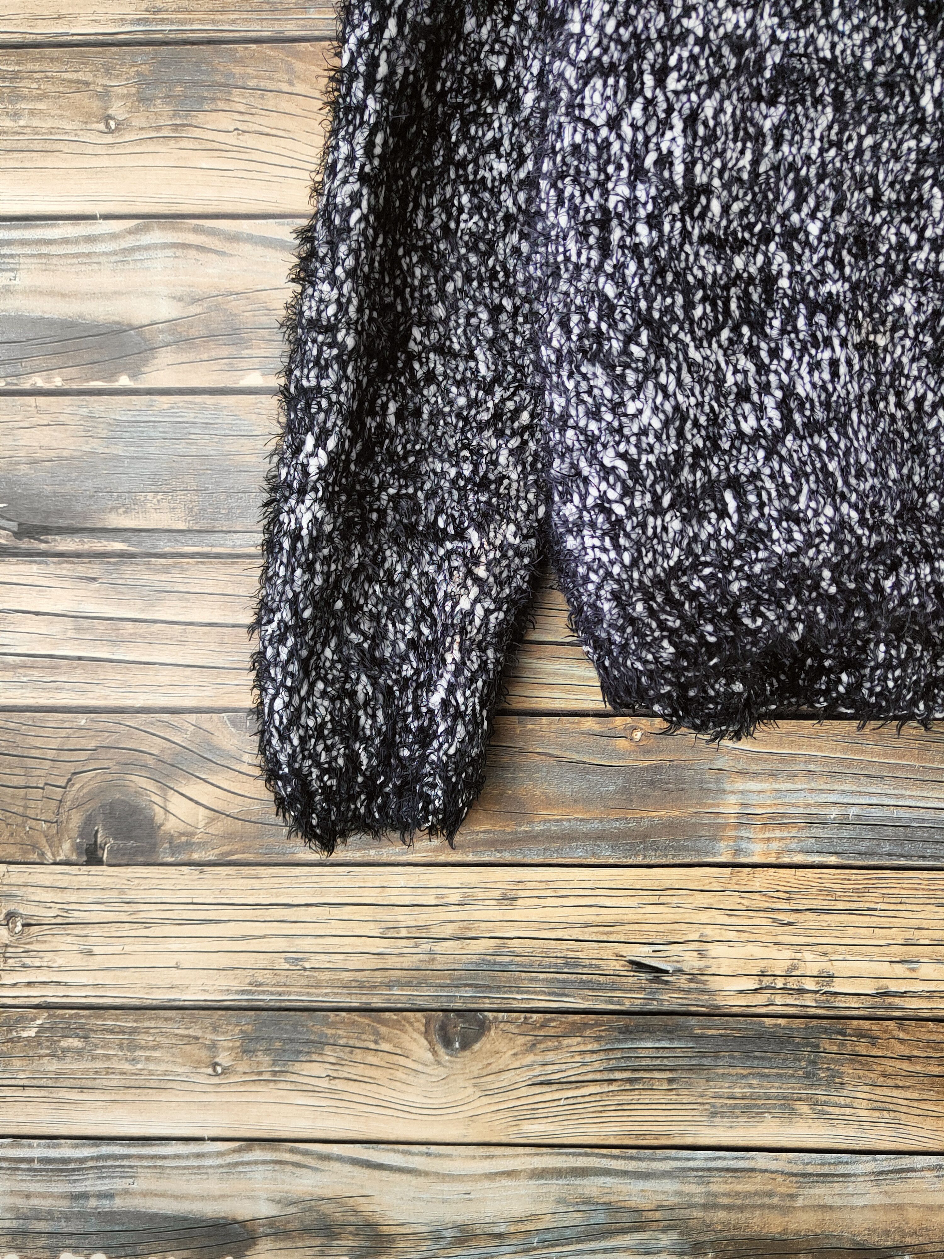 Japanese Brand DL Lepsim Black Fur shaggy Mohair Knitwear #46-998 Size M / US 6-8 / IT 42-44 - 4 Thumbnail