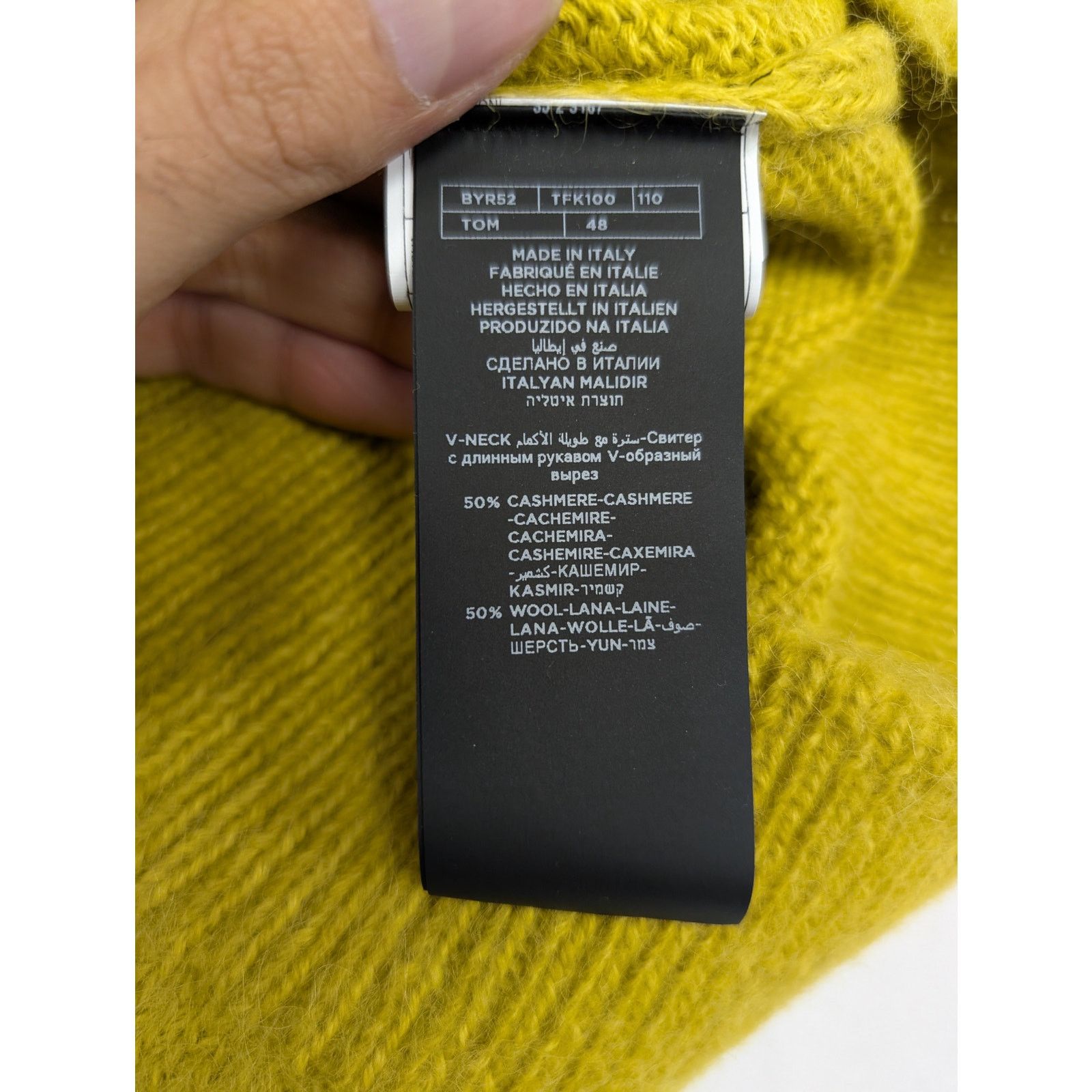 Tom Ford o1rshd1 V-Neck Sweatshirt Sweater in Yellow Size US M / EU 48-50 / 2 - 16 Thumbnail