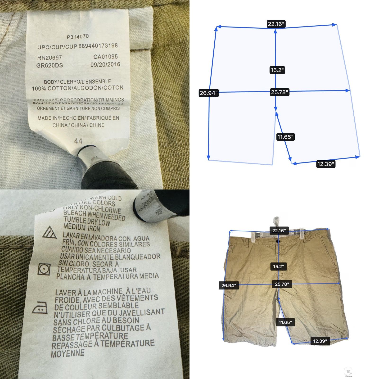 Dickies Dickies Shorts Mens 44 Beige Cargo Relaxed Fit Canvas 12 Inseam Pockets Zip Mens Size US 44 / EU 60 - 8 Thumbnail