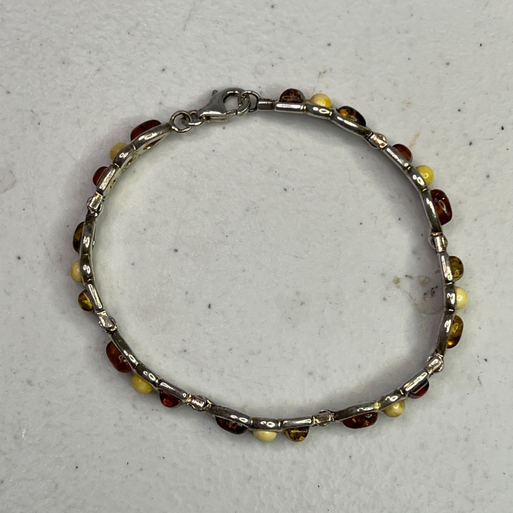 Other Amber & Sterling Silver 7" Multi-Color Bracelet With Teardro Size ONE SIZE - 10 Thumbnail