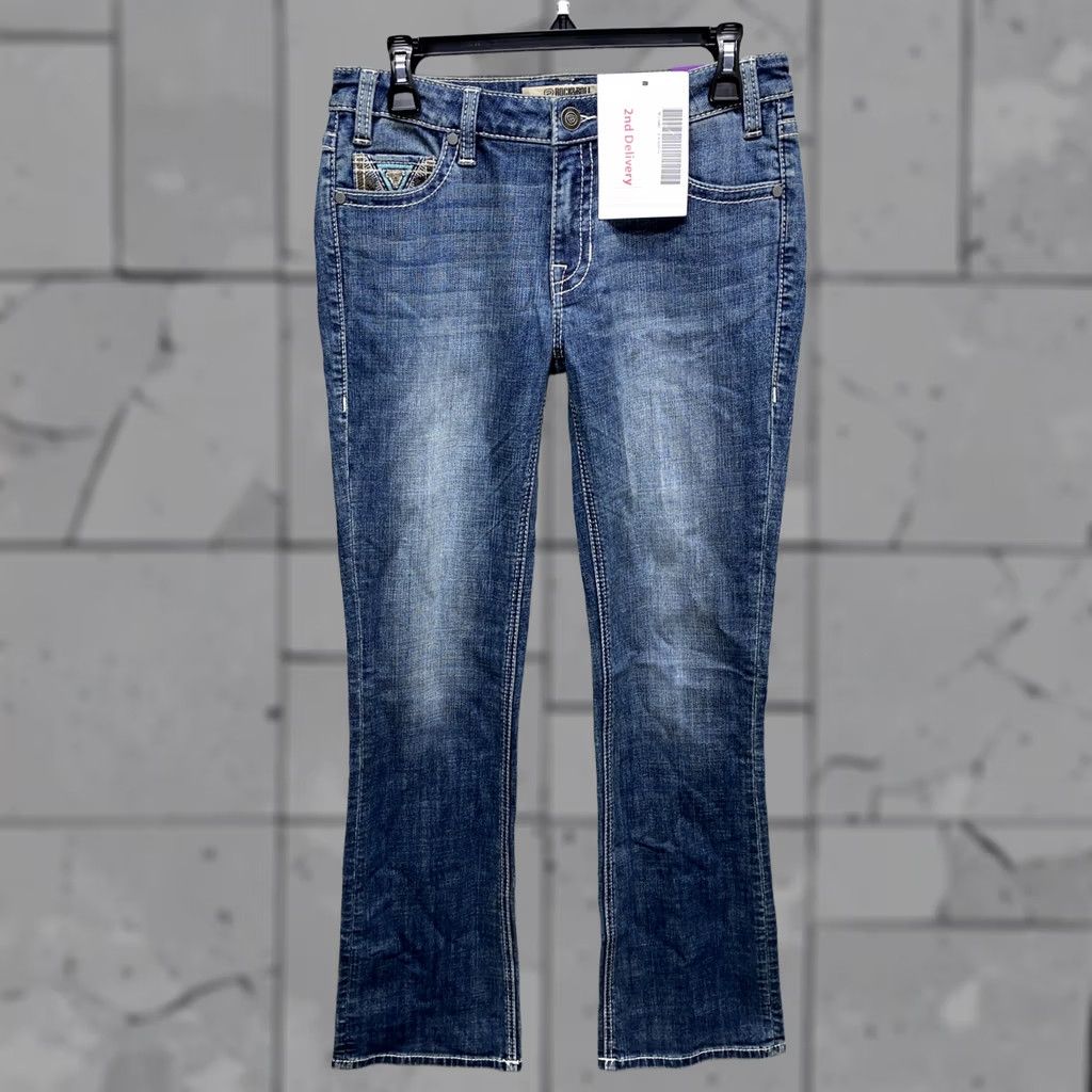 Denime Rock&Roll Womens Blue Mid Rise Bootcut Denim Jeans Size 26 X 34 NWT Size 26" / US 2 / IT 38 - 1 Thumbnail
