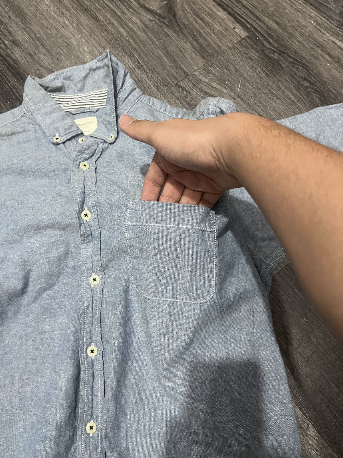 Hysteric Glamour Back Number Button Up Denim Shirt Size L / US 10 / IT 46 - 7 Thumbnail