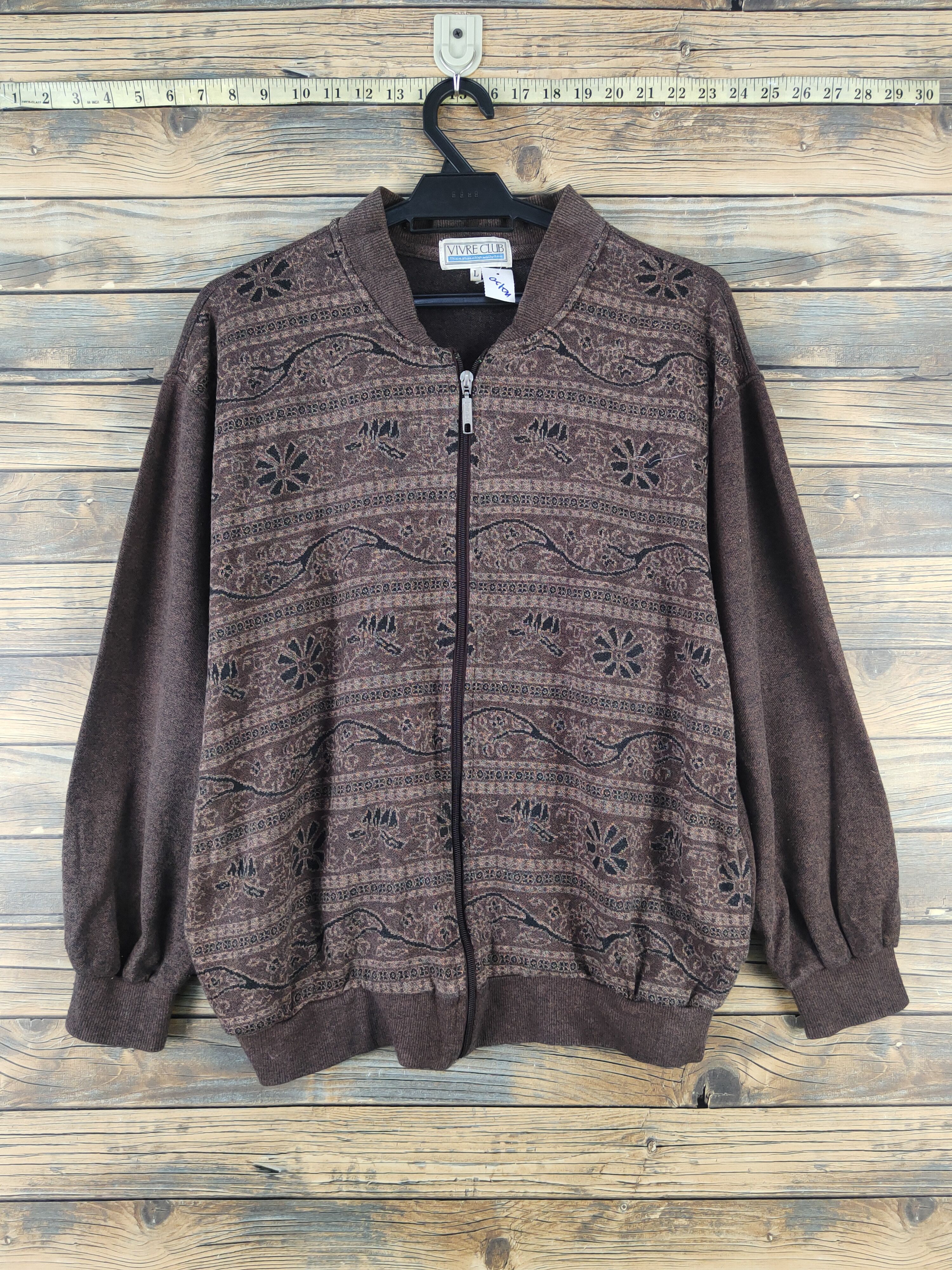 Vintage Vivre Club Dark Brown Knitwear Sweaters #W2120 Size US L / EU 52-54 / 3 - 1 Thumbnail