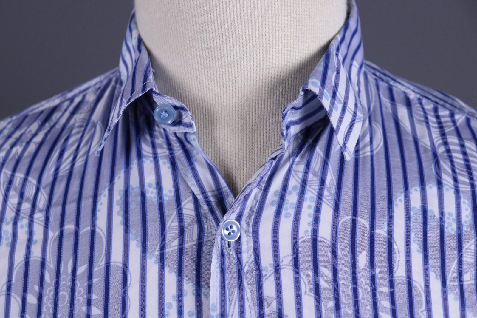 Desigual Desigual Blue Stripe Regular Allover Print Shirt Size M Size US M / EU 48-50 / 2 - 5 Thumbnail