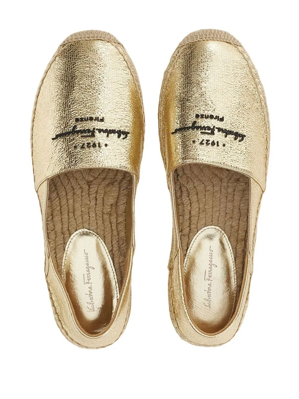 Salvatore Ferragamo o1y0426 Logo Espadrilles in Gold Size US 6.5 / IT 36.5 - 4 Thumbnail