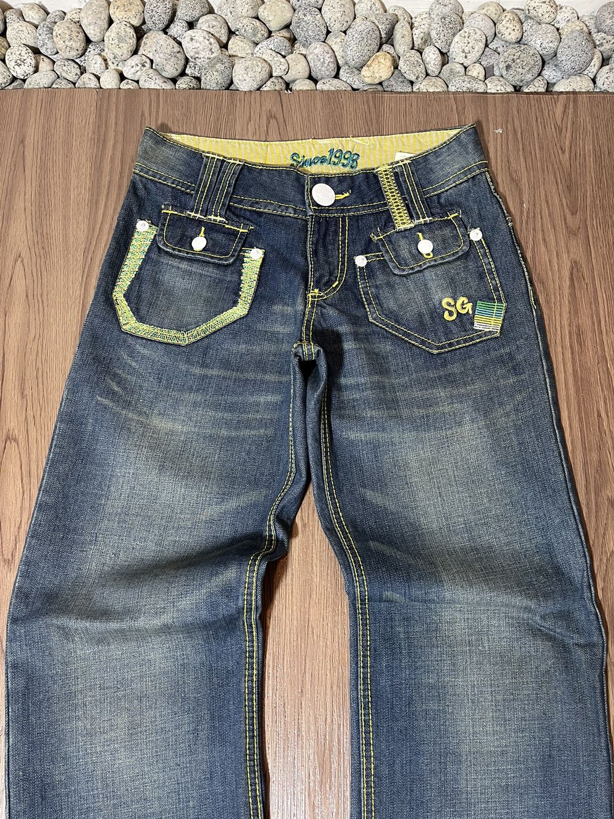 Blue Blue Japan × Hysteric Glamour × Japanese Brand Y2K Blue Moon Blue japan Surfing Back Embroidery denim Size US 28 / EU 44 - 3 Thumbnail