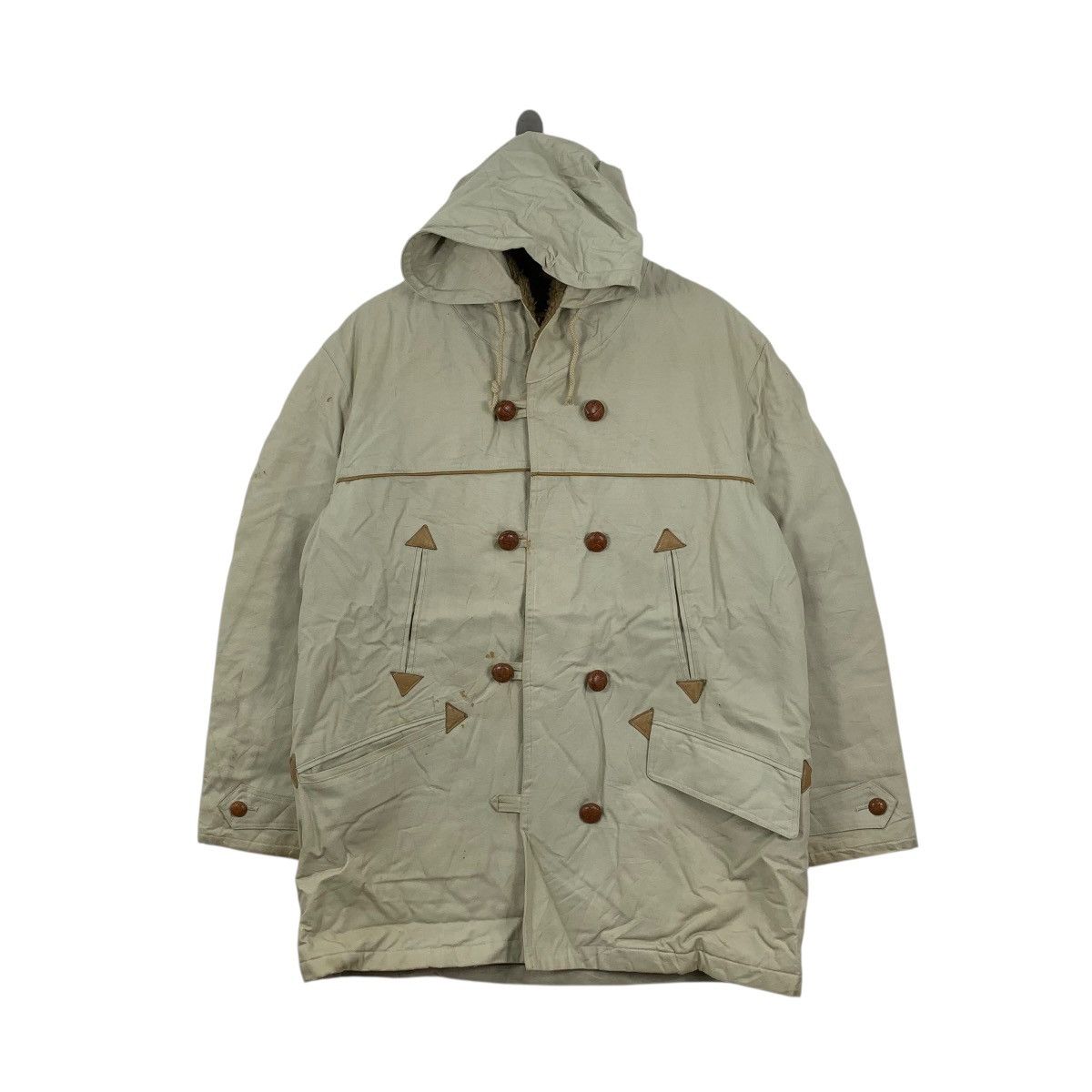 Vintage Vintage PERIPHERIQUE JAPAN Double Breasted Pea Coat Parka Size XXL / US 16-18 / IT 52-54 - 1 Thumbnail
