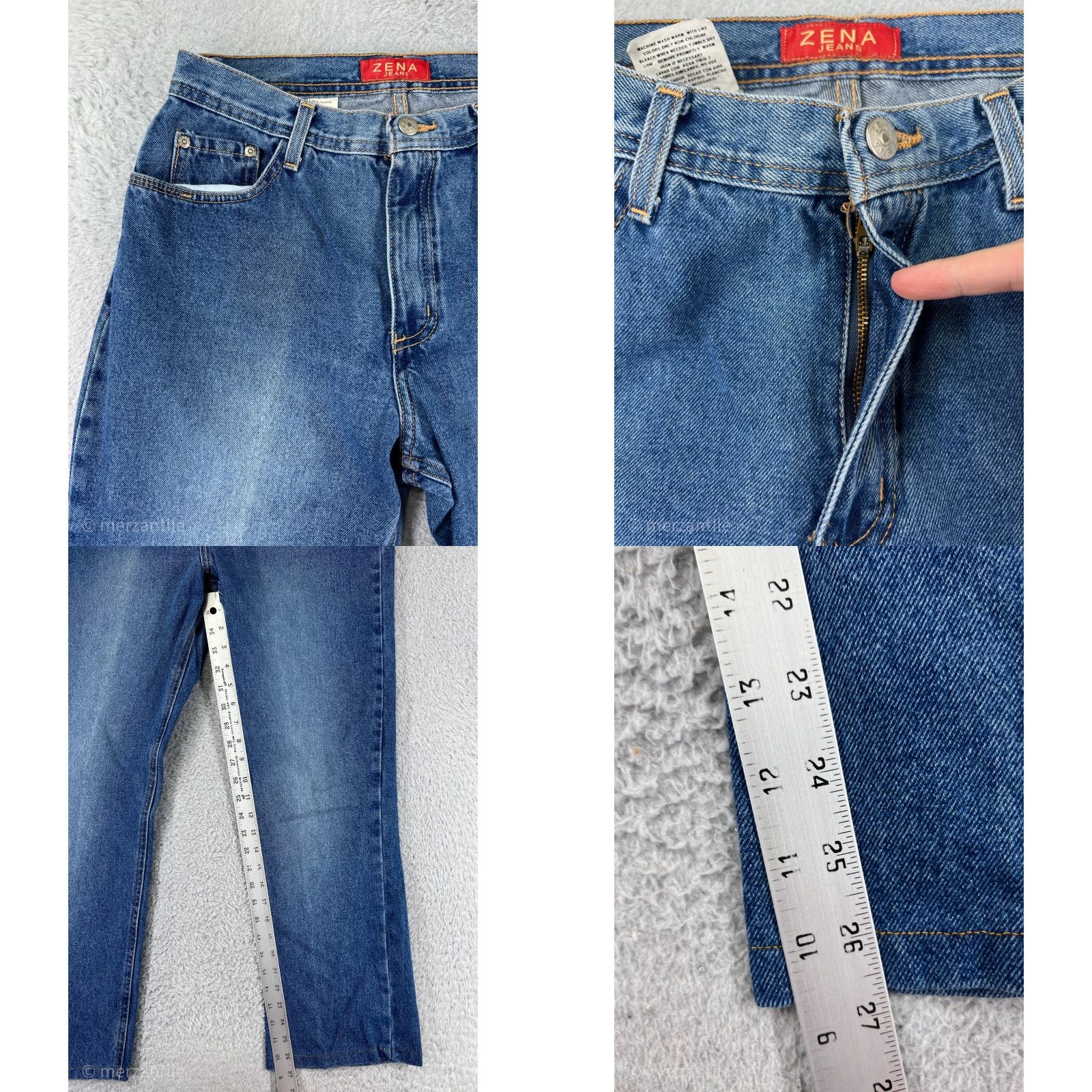 Vintage VINTAGE ZENA Jeans Womens 12 Blue Denim Bootcut 100% Cotton Y2K High Rise Size 34" / US 12 / IT 48 - 8 Thumbnail