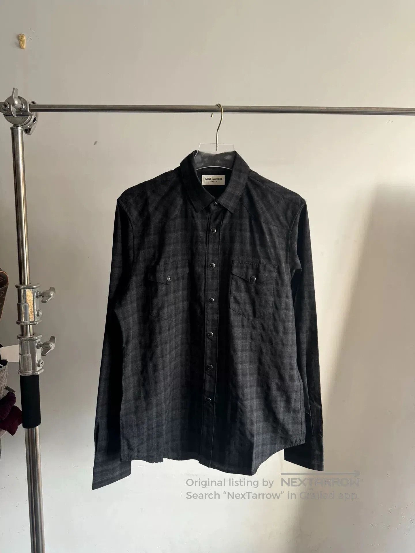 Yves Saint Laurent Saint Laurent Black Checkered Shirt. Size US XXS / EU 40 - 1 Thumbnail