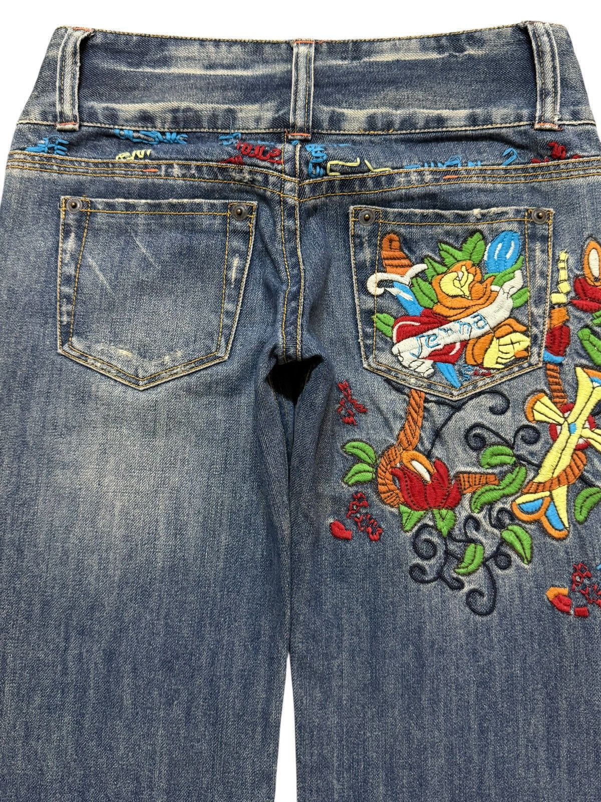 Hysteric Glamour Vintage Japanese Brand Embroidered Ed Hardy Inspired Flare Size 28" / US 6 / IT 42 - 4 Thumbnail