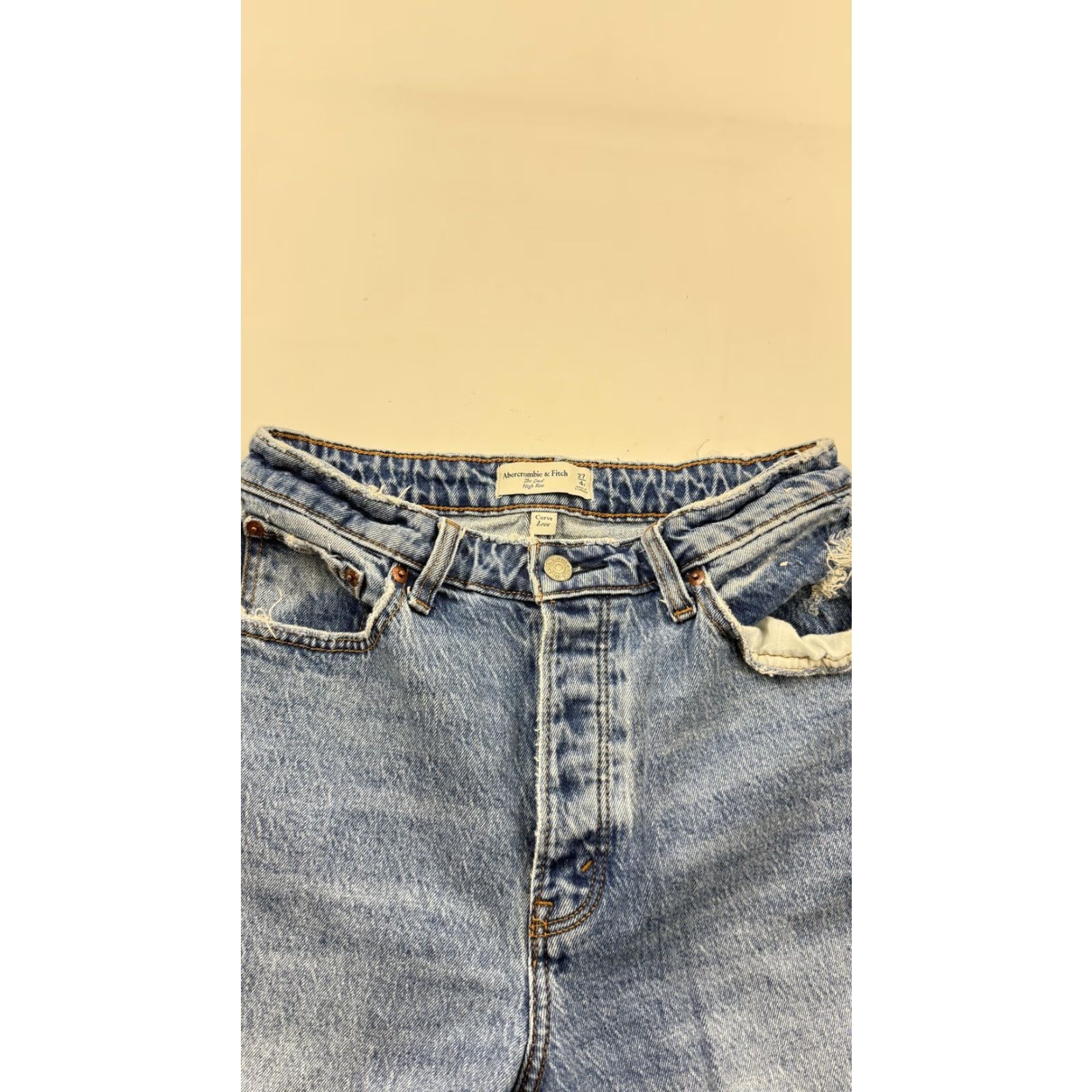 Abercrombie & Fitch VINTAGE Abercrombie & Fitch The Dad Jeans Womens 27 Blue High Rise Curve Love Ripped Jeans Size 27" / US 4 / IT 40 - 4 Thumbnail