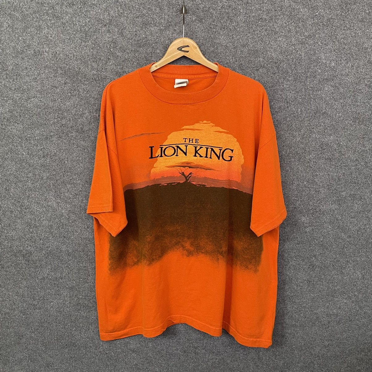 image of 90's Disney Lion King Double Sided T Shirt in Orange, Men's (Size 2XL)