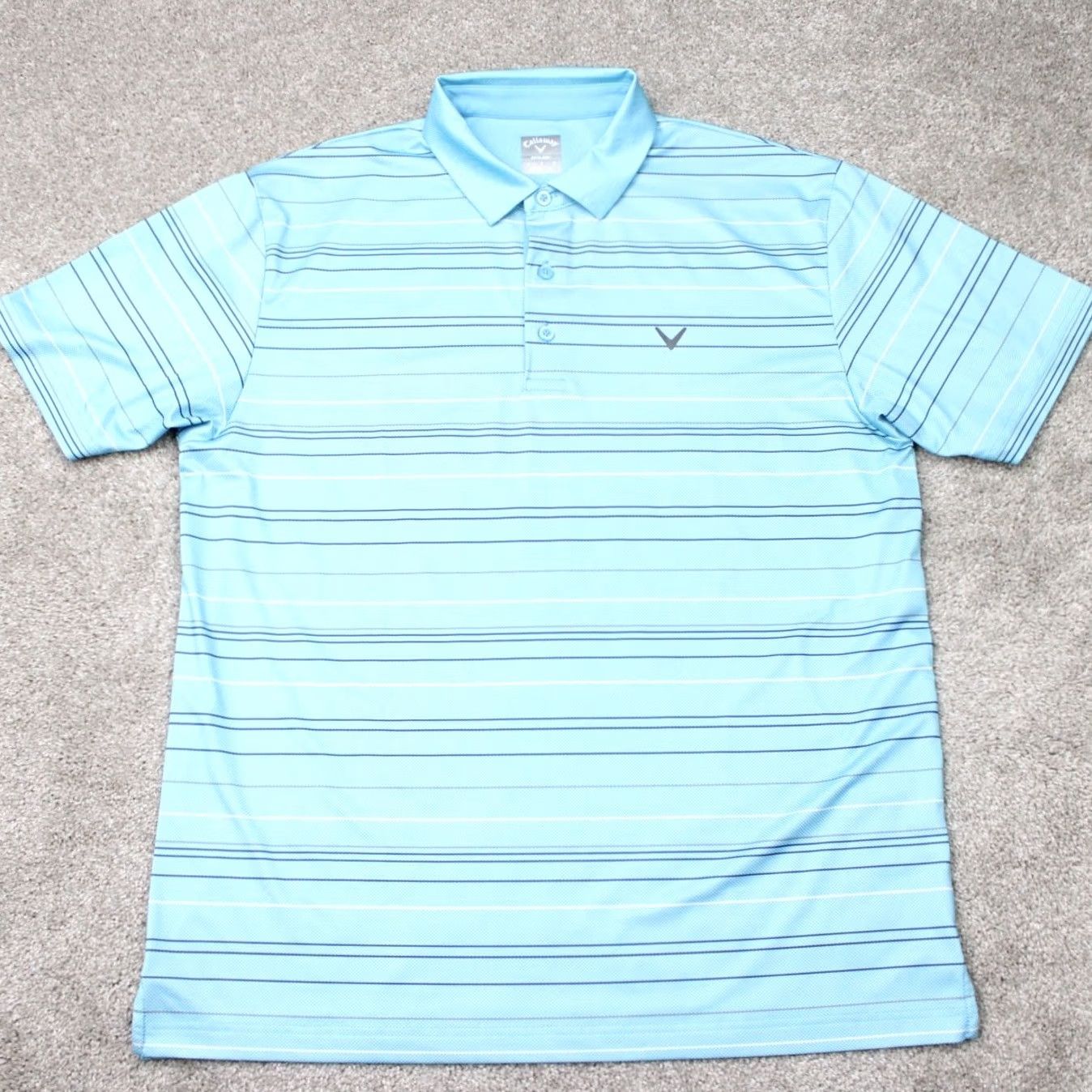 Callaway Callaway Polo Shirt Mens Large Blue Striped Golf Polyester Stretch Short Sleeve Size US L / EU 52-54 / 3 - 2 Thumbnail