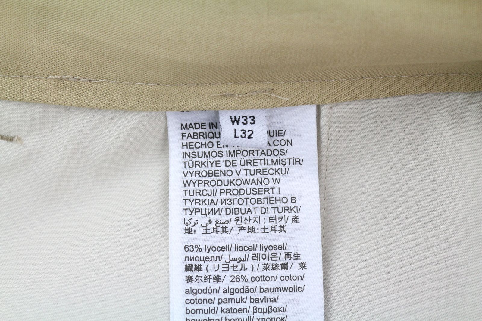 Calvin Klein DYED TENCEL TAPERED W33/L32 Brown Linen Trousers 85159 Size US 33 - 9 Thumbnail