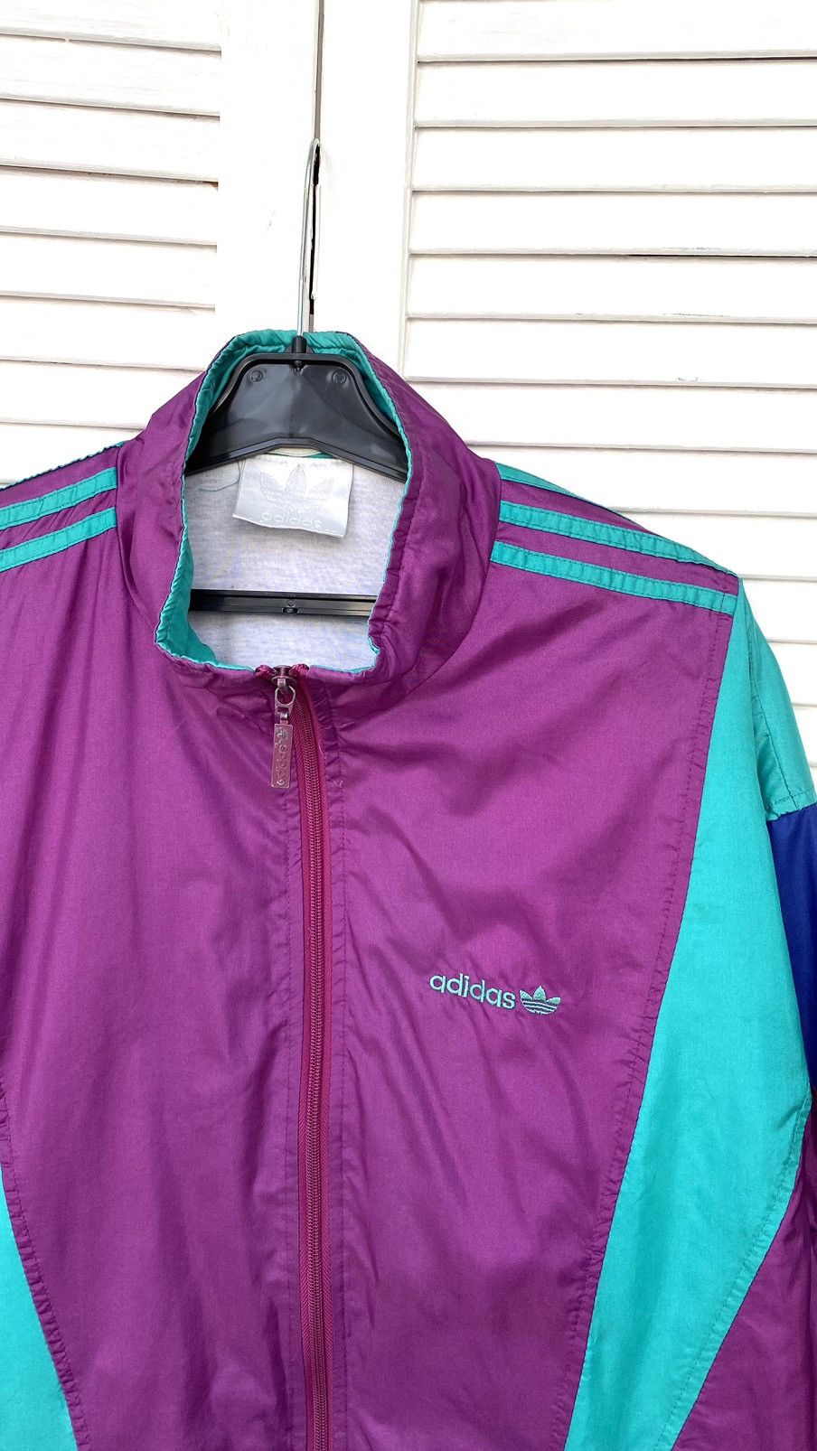 Adidas × Vintage Vintage Adidas Track Retro Jacket Nylon 90s Purple Size US M / EU 48-50 / 2 - 10 Thumbnail