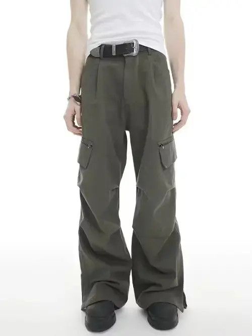 Jean multi pocket function distressed utility cargo flare pants Size US 34 / EU 50 - 4 Thumbnail