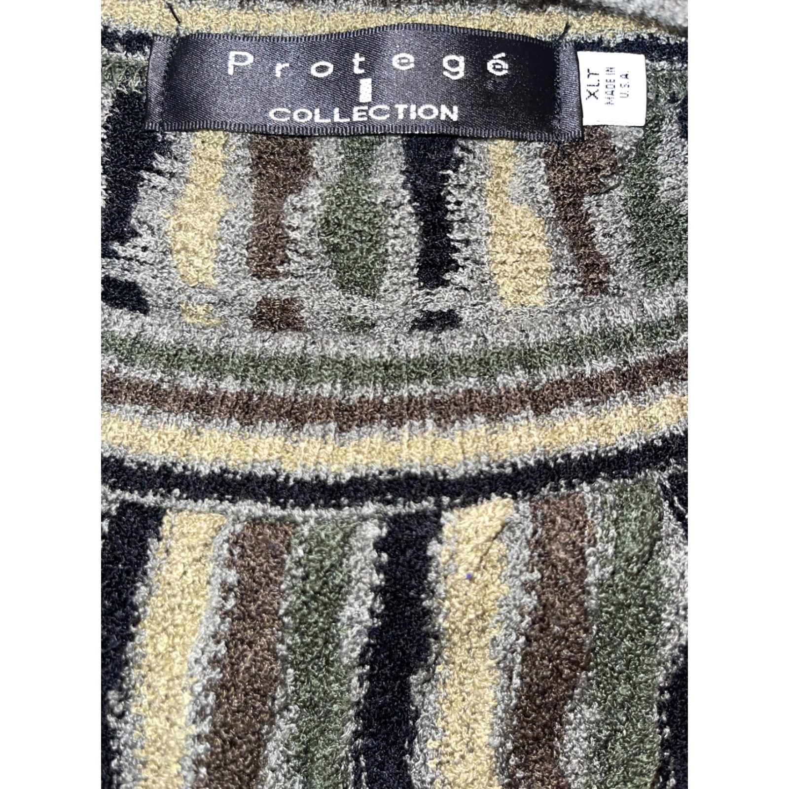 Vintage VINTAGE Protege Sweater Mens XLT Knit 3D Striped Crew Neck Cable-Knit Pullover Earth Tones 90s Style Size US XL / EU 56 / 4 - 4 Thumbnail