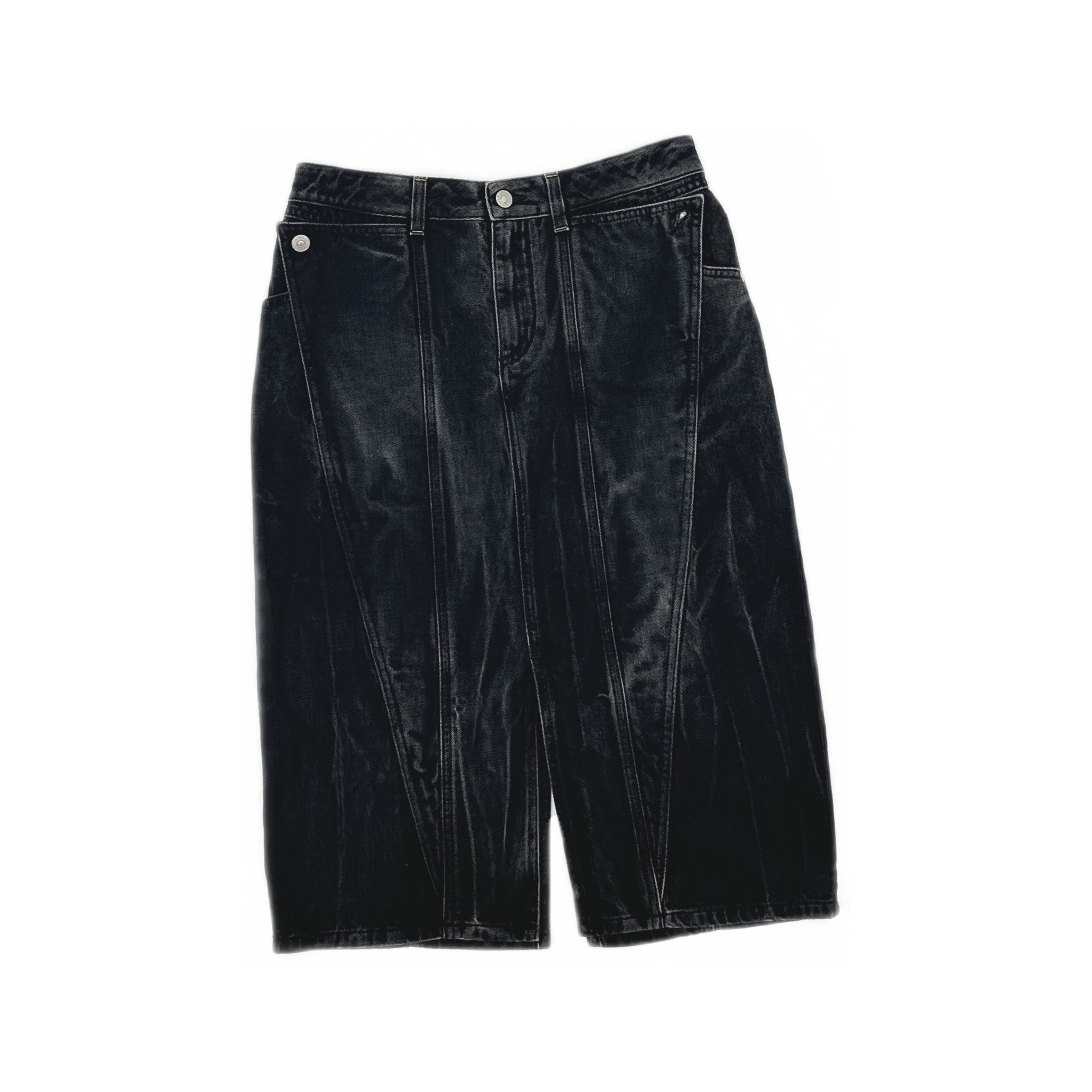 Givenchy Givenchy Black Denim Midi Skirt Size 40 Size 27" / US 4 / IT 40 - 1 Thumbnail