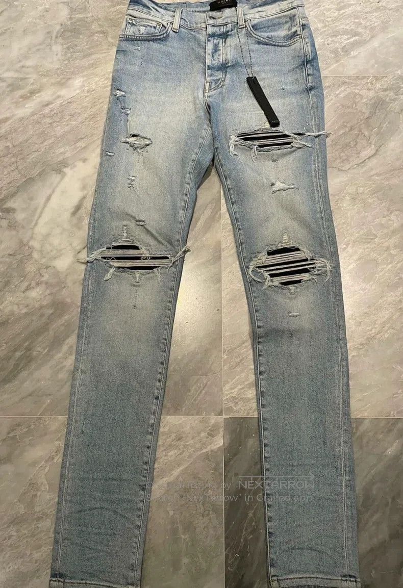 Amiri Amiri Classic Blue Washed Patchwork Denim Jeans, Size 31 Size US 31 - 1 Thumbnail